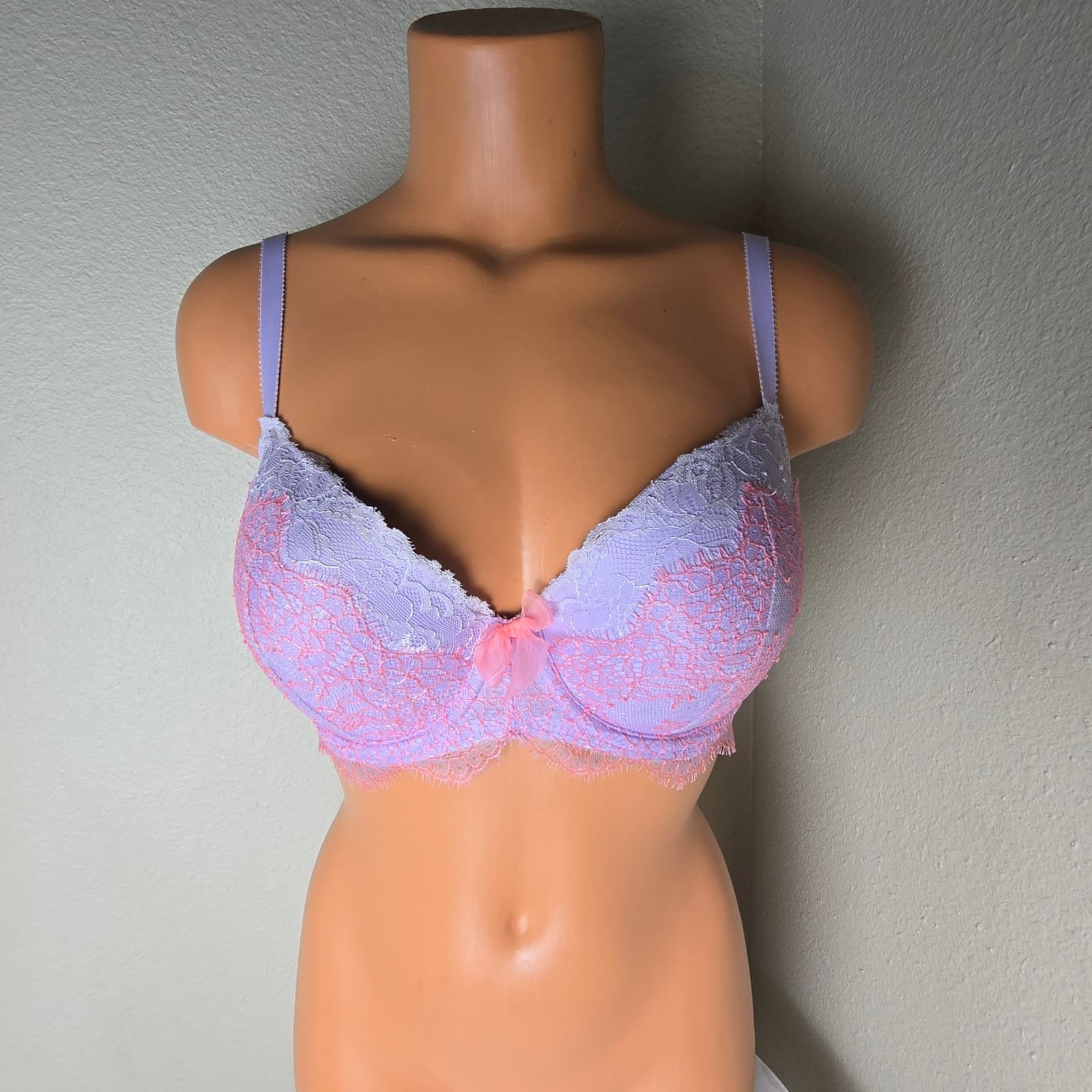 Vintage Pink & White Label Victoria's Secret Dream Angels Lined Demi - 34DD - Thumbnail 5
