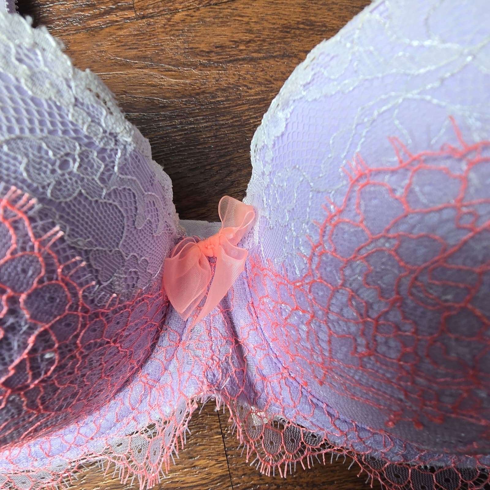 Vintage Pink & White Label Victoria's Secret Dream Angels Lined Demi - 34DD - Thumbnail 2