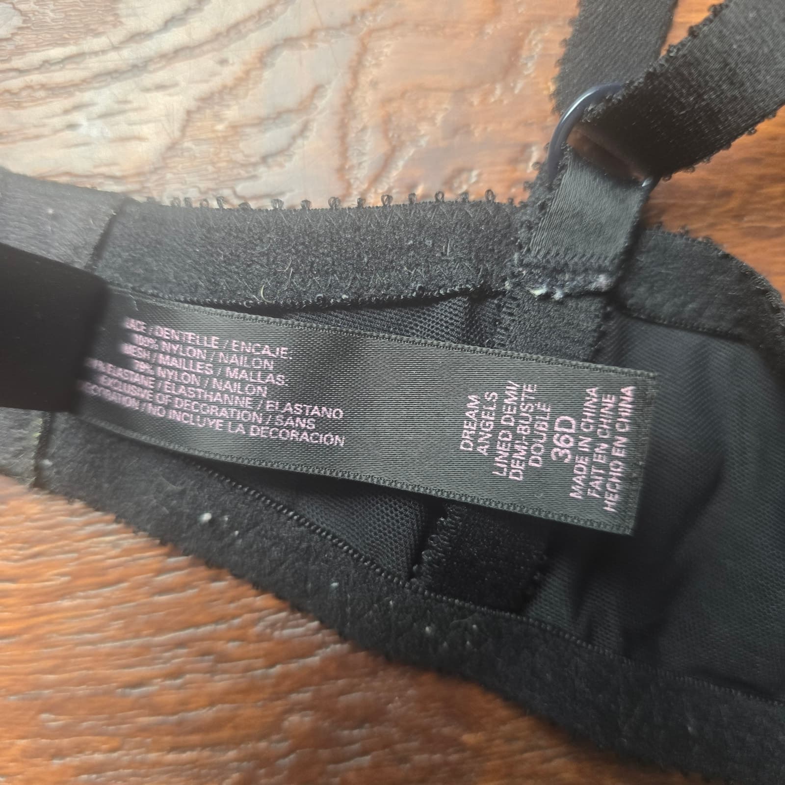 Victoria's Secret Dream Angels Lined Demi White with Black Lace Bra - 36D - Thumbnail 7