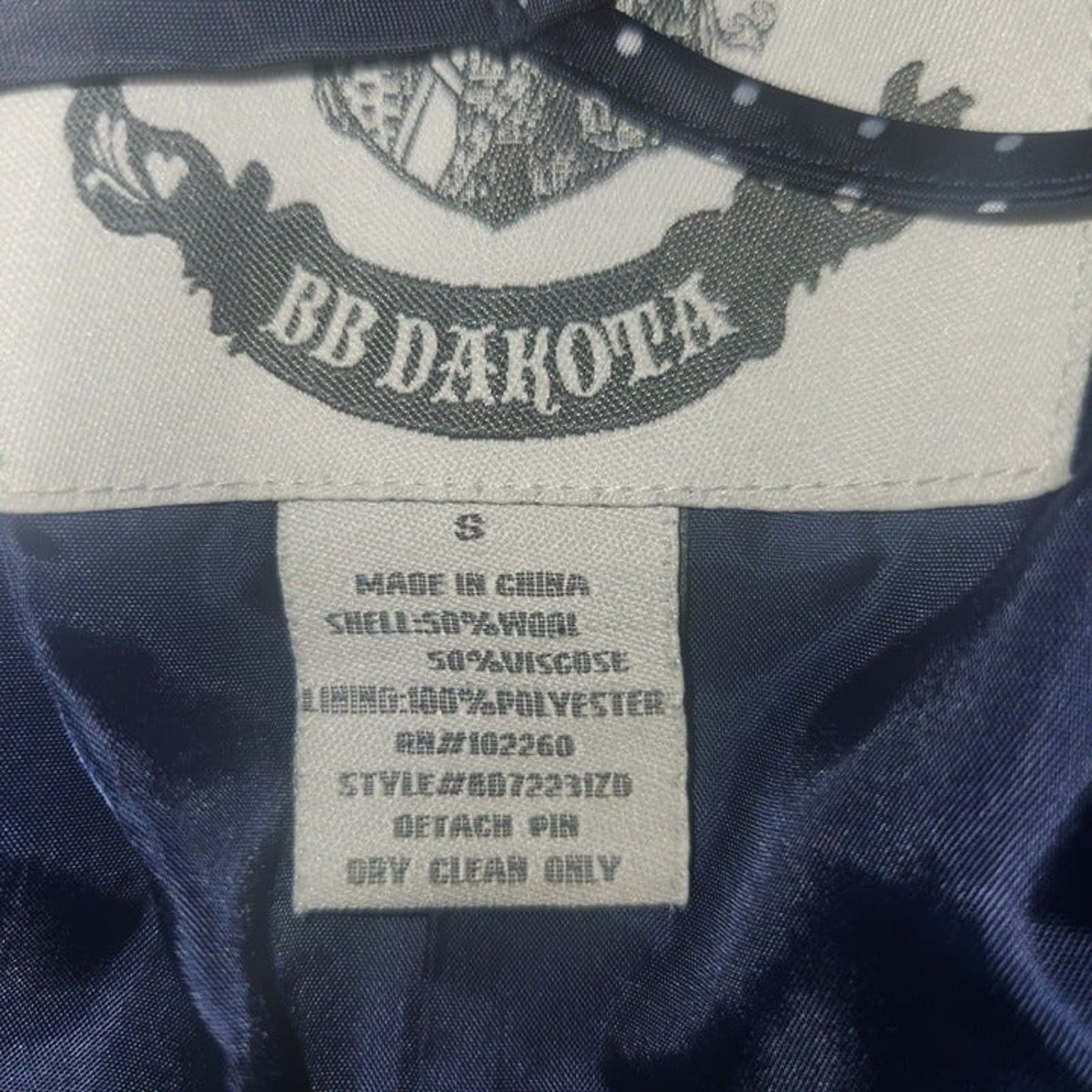 BB Dakota Military Style Wool Blend Jacket, Small - Thumbnail 9