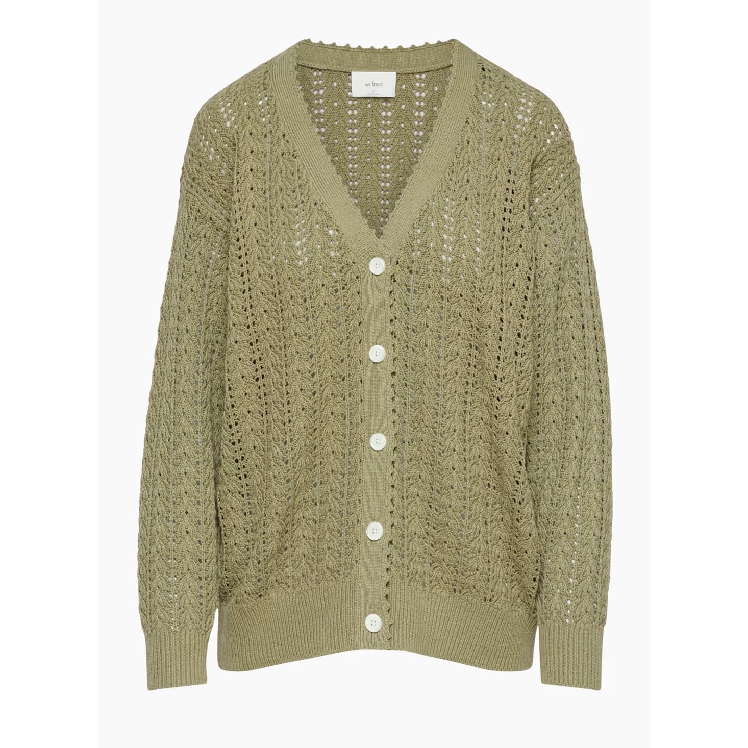 Aritzia Wilfred Reverence Cardigan - Sundried Olive - XXS - Article # 106258 - Thumbnail 2