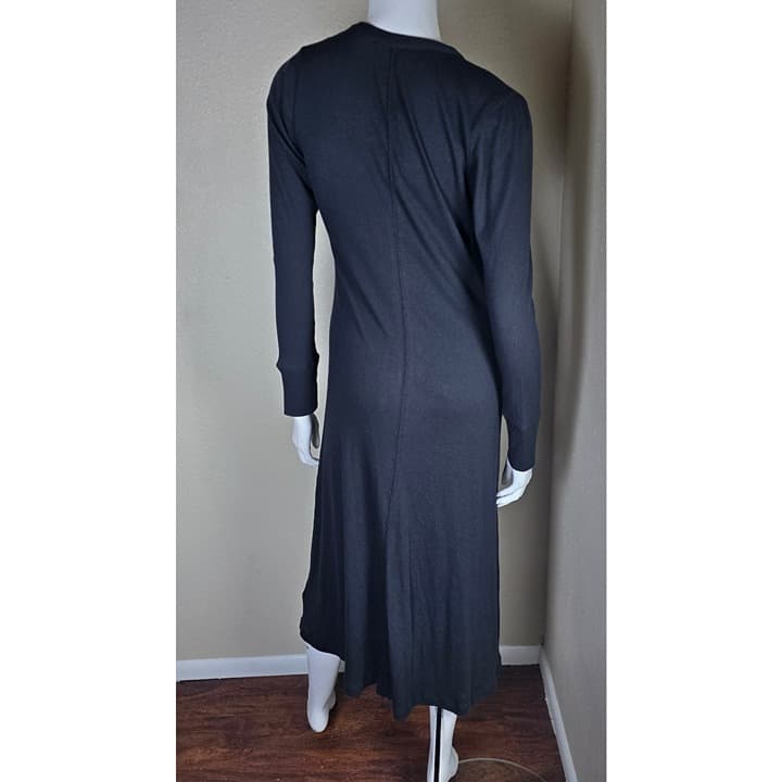 J. Crew Ribbed Button-Front Knit Midi Dress - Medium - Black - NWT - BA960 - Thumbnail 5