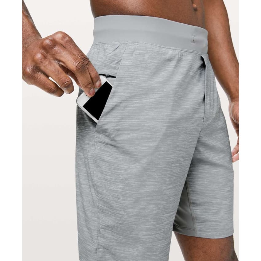 Lululemon T.H.E. Short *Linerless 9" Heather Allover Sea Salt Light Cast - Large - Thumbnail 3