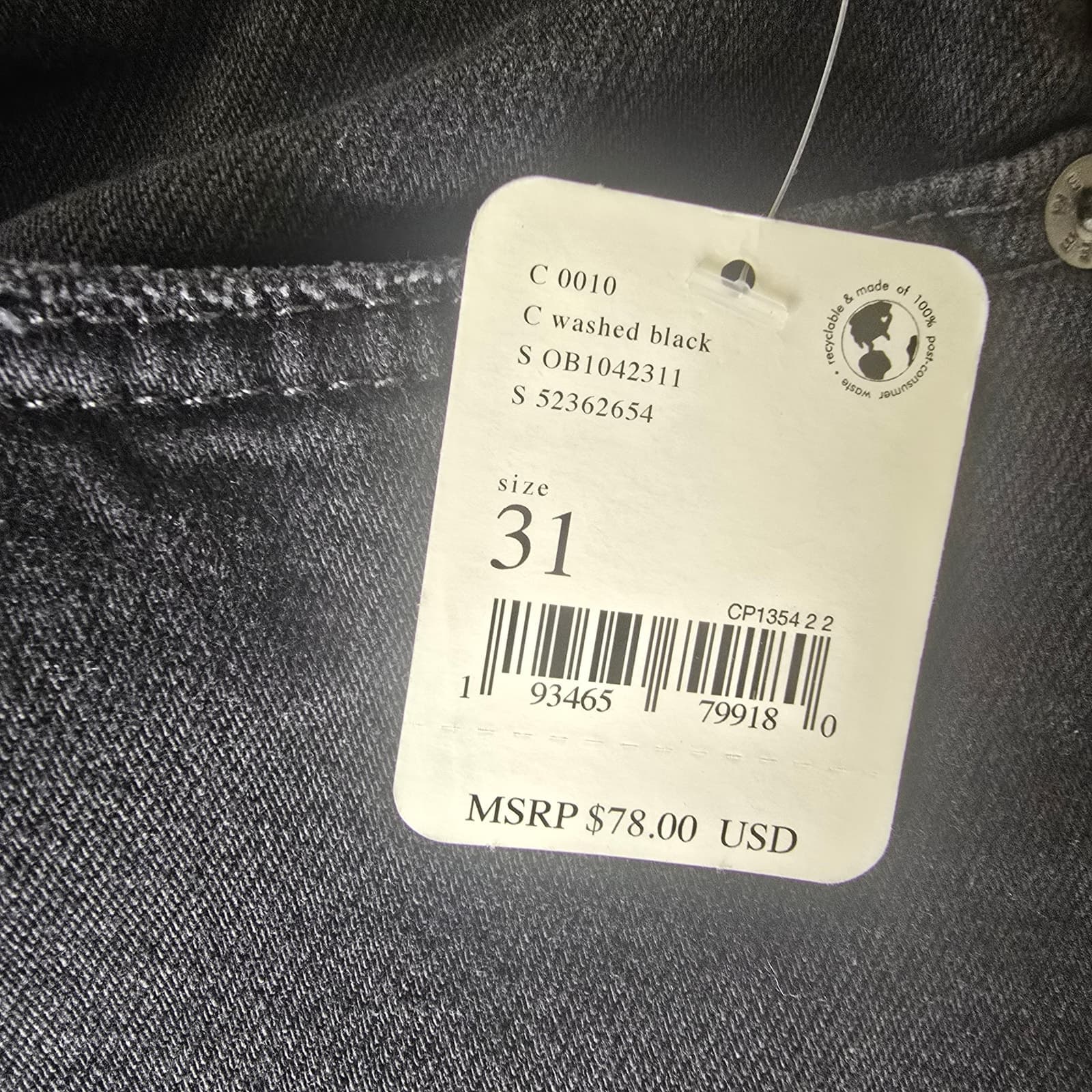 We The Free Black Distressed Jeans Shark Bite Hem Button Fly - Size 31 - NWT - Thumbnail 9