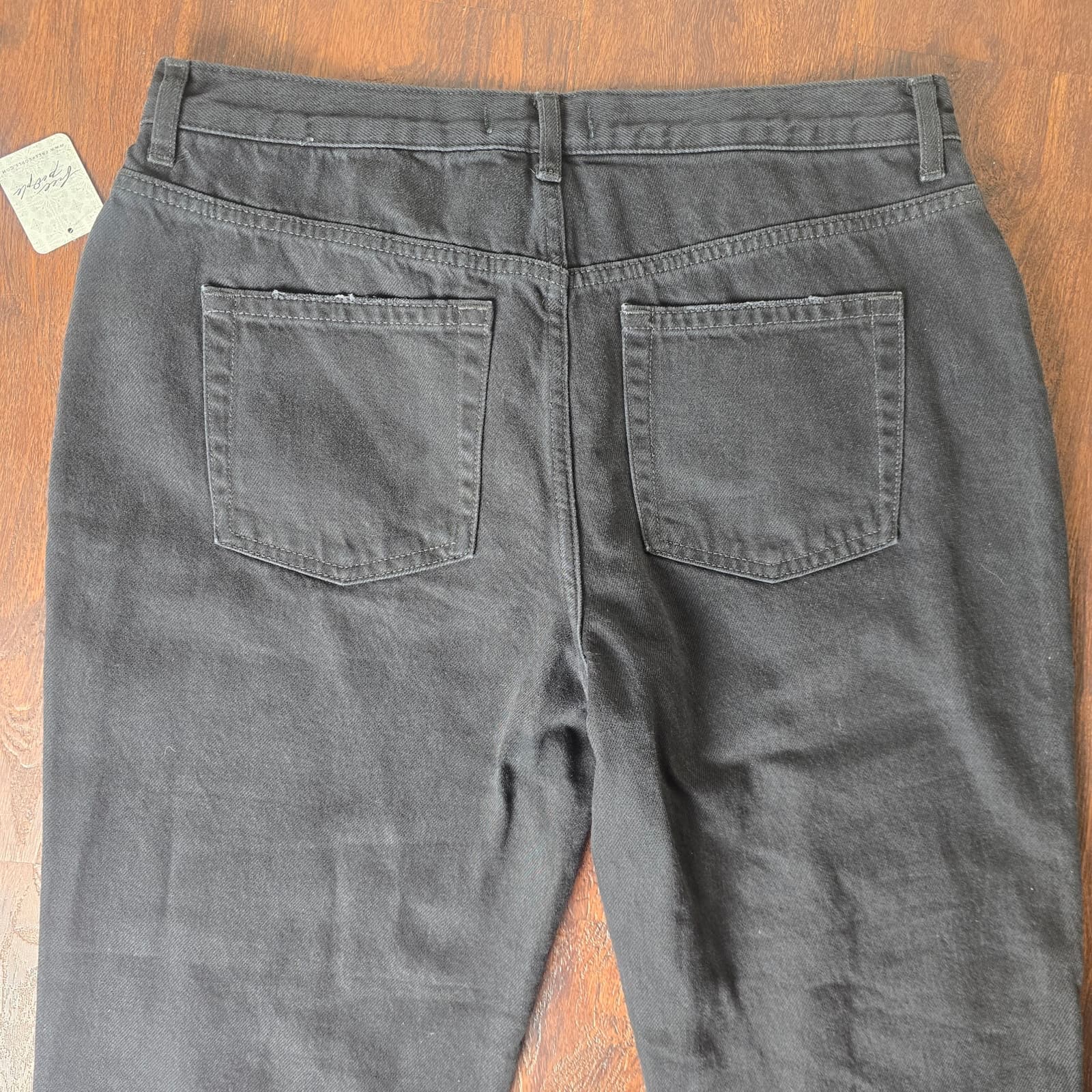 We The Free Black Distressed Jeans Shark Bite Hem Button Fly - Size 31 - NWT - Thumbnail 6