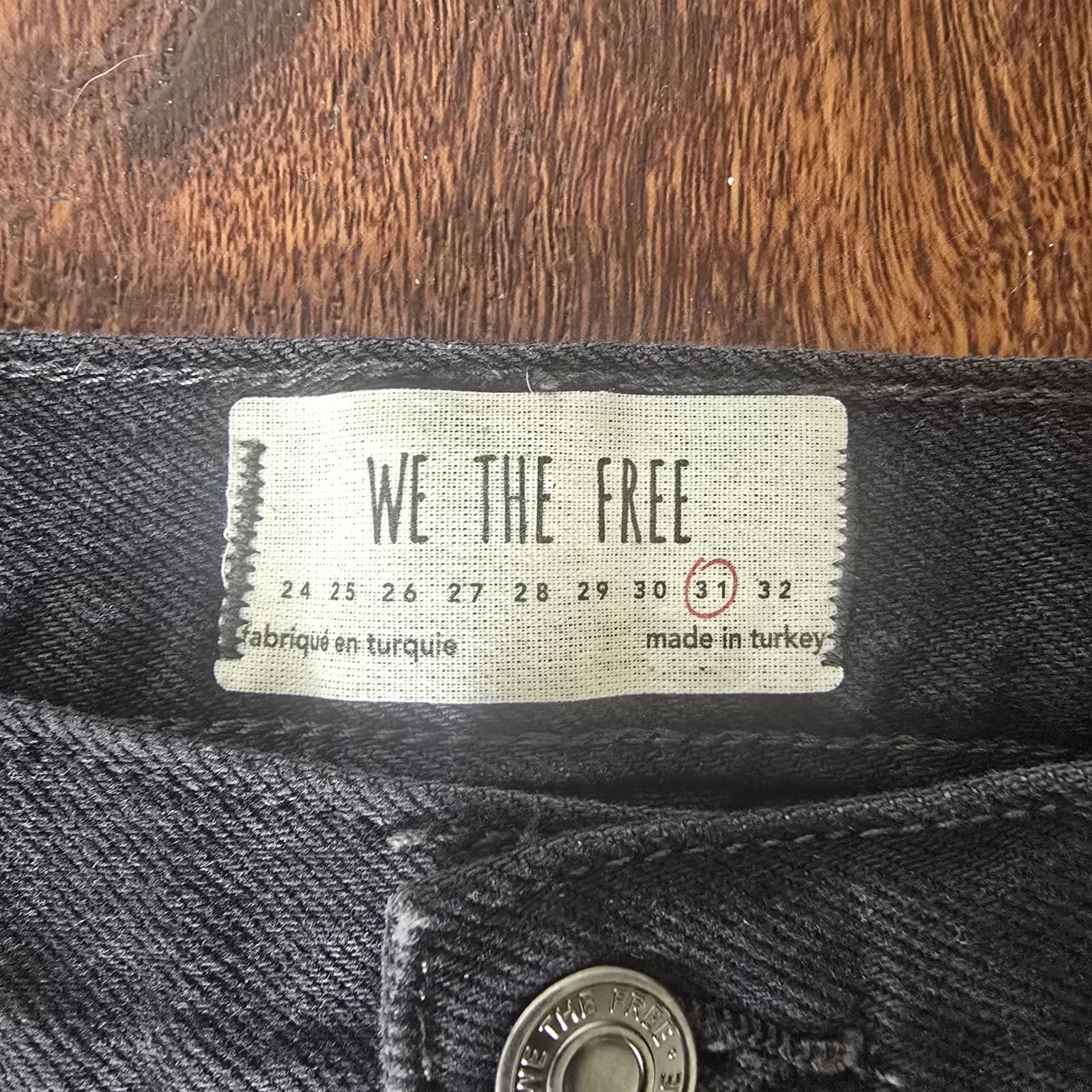 We The Free Black Distressed Jeans Shark Bite Hem Button Fly - Size 31 - NWT - Thumbnail 8