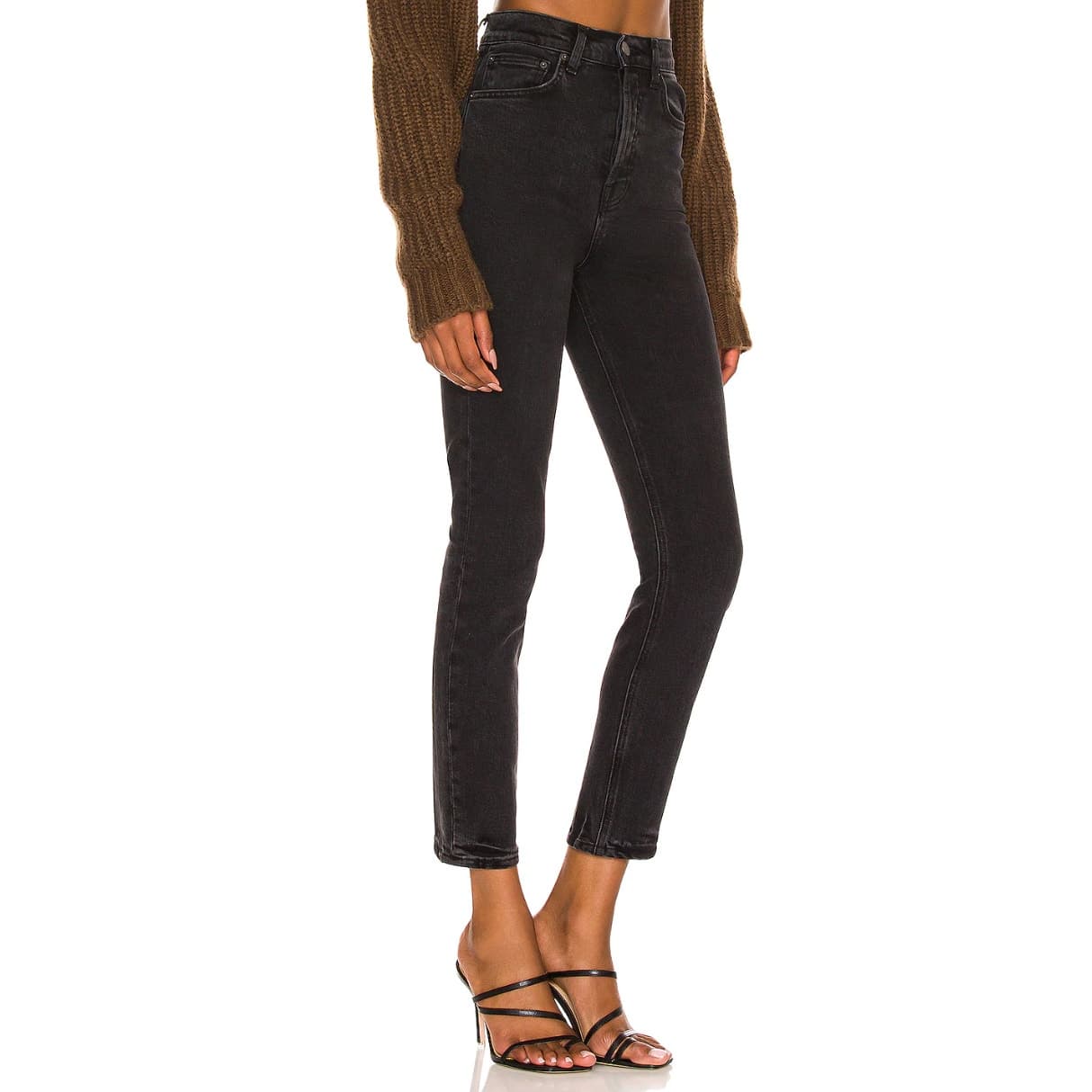 GRLFRND The Piper Super High-Rise Stretch Slim Crop in High Line Black Wash, 30 - Thumbnail 2
