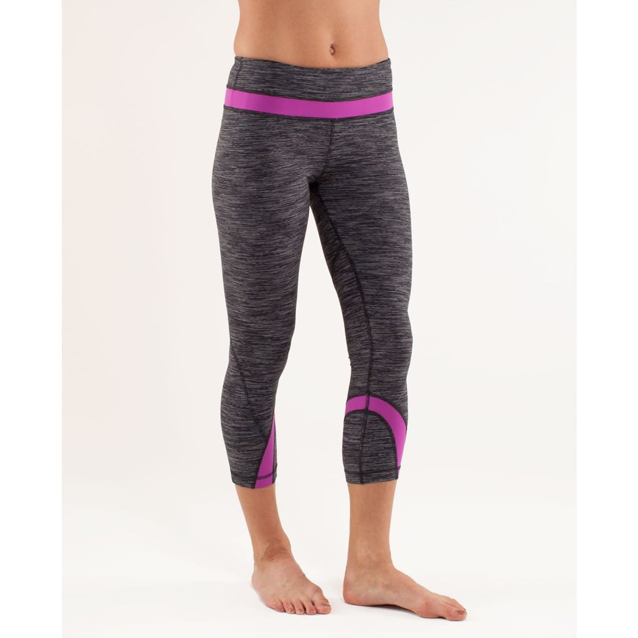 Lululemon Run: Inspire Crop II Wee Are From Space Black Combo / Ultra Violet, 6 - Image 1