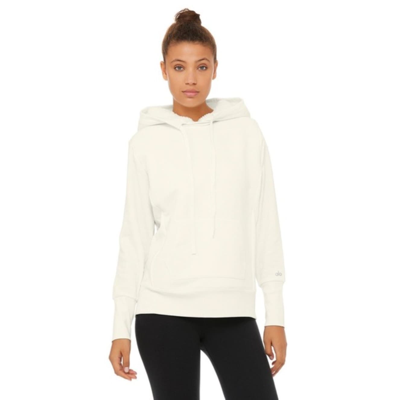 Alo Yoga Frost Faux Shearling Hoodie - Cream - Small - Thumbnail 12