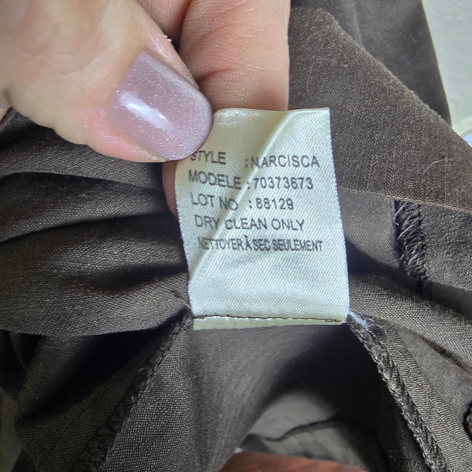 Theory Y2K Brown Linen Blend Babydoll Dress Puff Sleeve Size 2 - Thumbnail 8