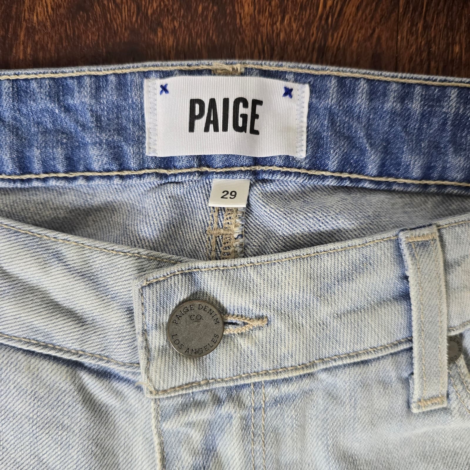 Paige Jimmy Jimmy Skinny Slim Boyfriend Light Wash High Rise Distressed Jeans - Thumbnail 5