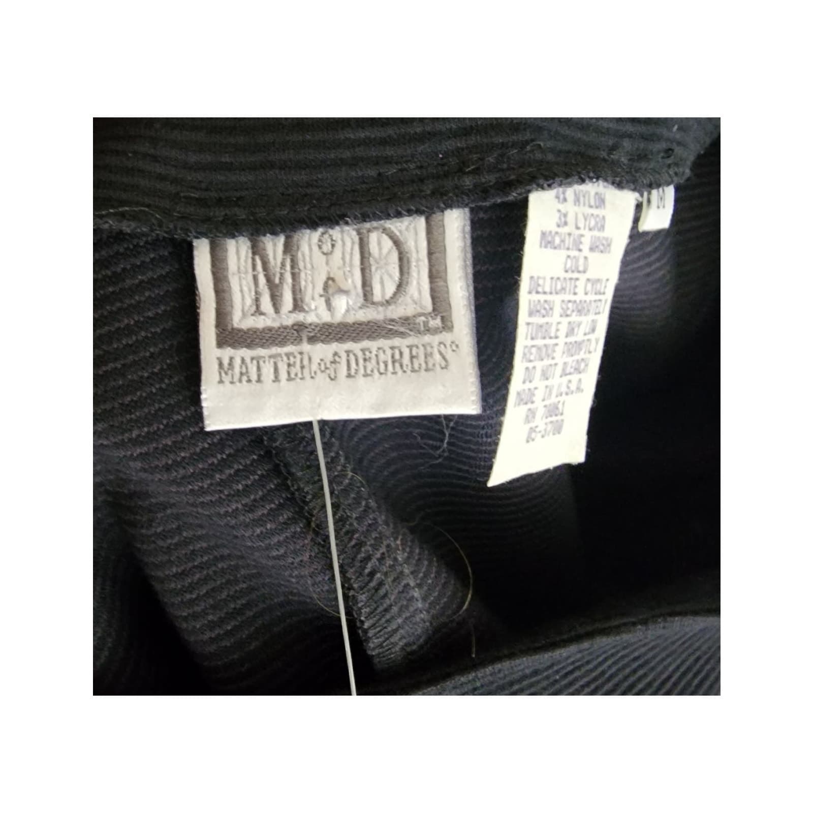 Vintage Matter of Degrees Midi Length Cap Sleeve Ribbed Classic Black Dress, M - Thumbnail 8