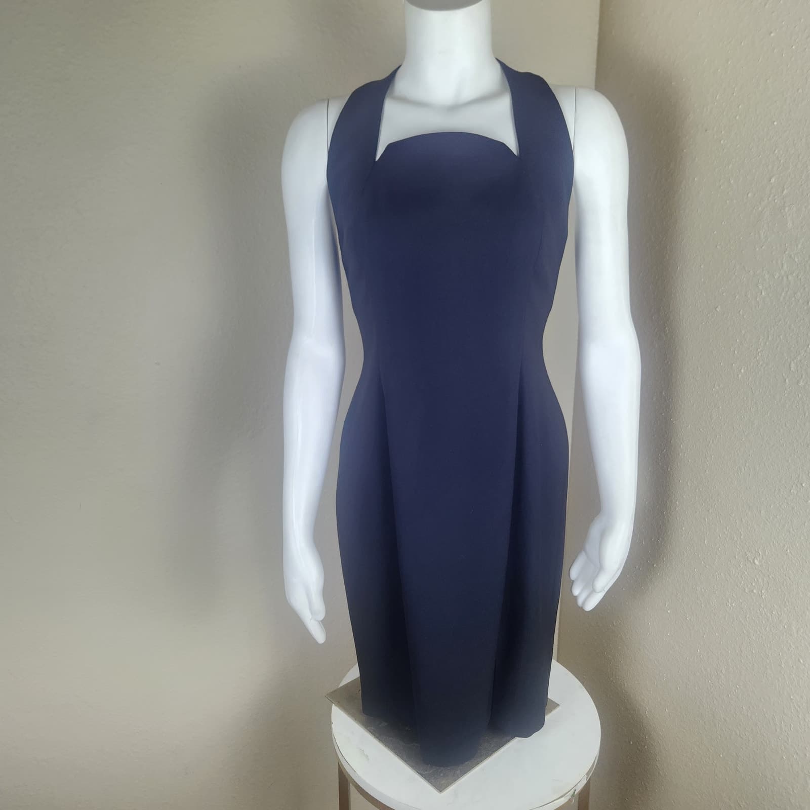 Bill Blass Vintage Little Black Dress Pleated Open Back 80s/90s, Size 4 - Thumbnail 2