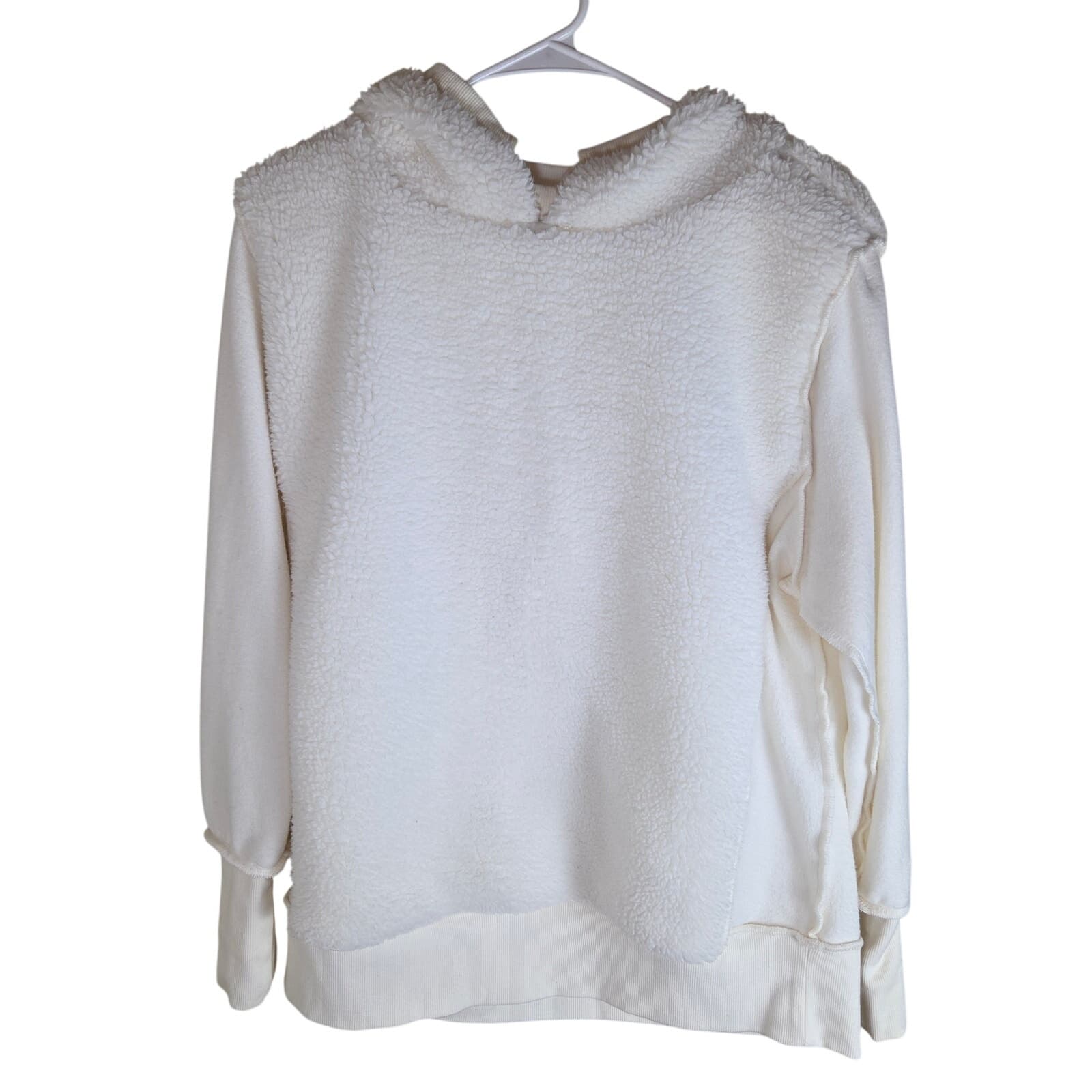 Alo Yoga Frost Faux Shearling Hoodie - Cream - Small - Thumbnail 4