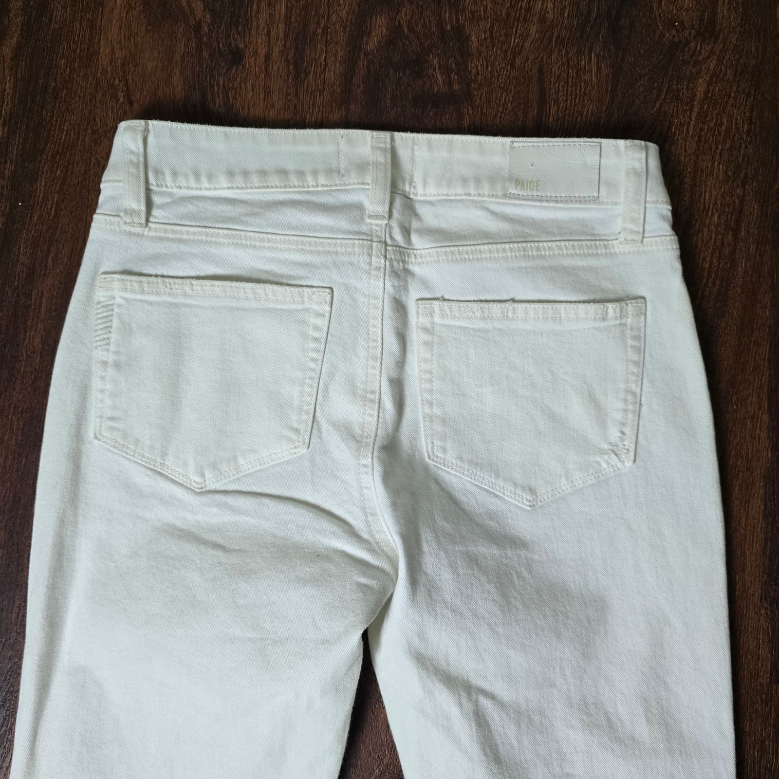 Paige Brigitte Mid-Rise Tailored Boyfriend Raw Cuff in White Wave Destructed - Thumbnail 7