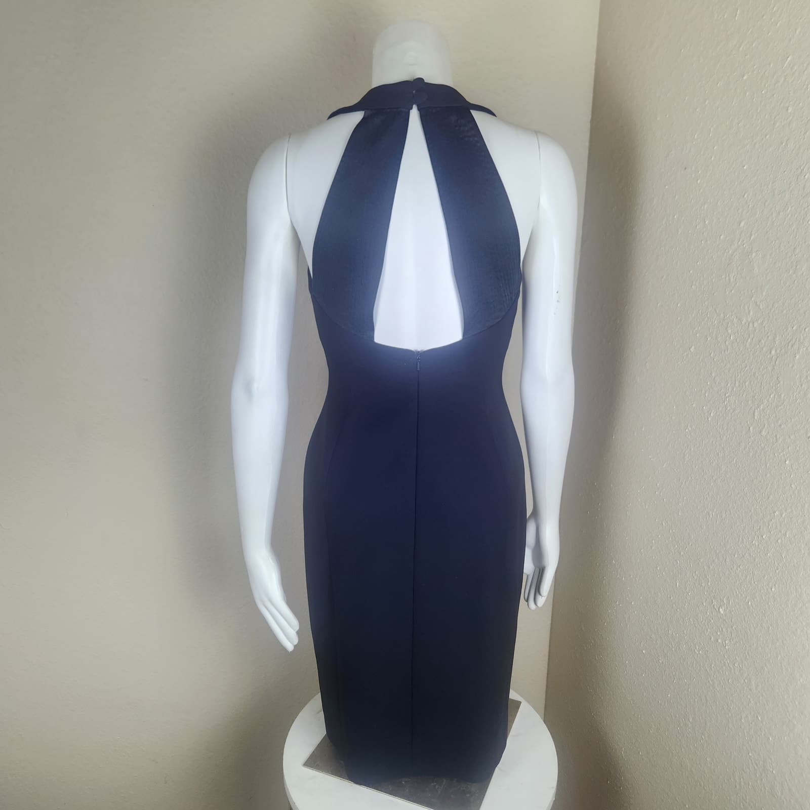 Bill Blass Vintage Little Black Dress Pleated Open Back 80s/90s, Size 4 - Thumbnail 4