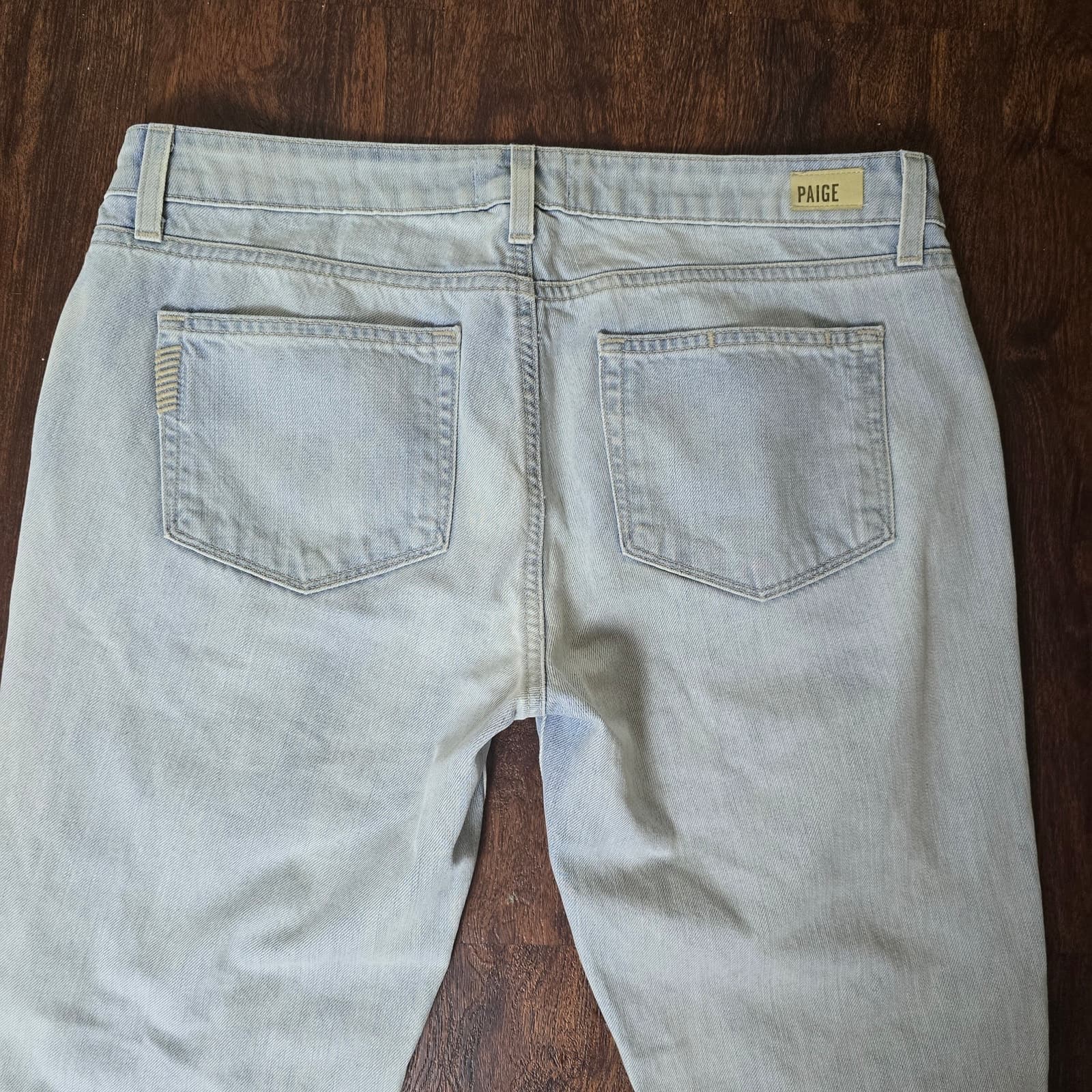 Paige Jimmy Jimmy Skinny Slim Boyfriend Light Wash High Rise Distressed Jeans - Thumbnail 8