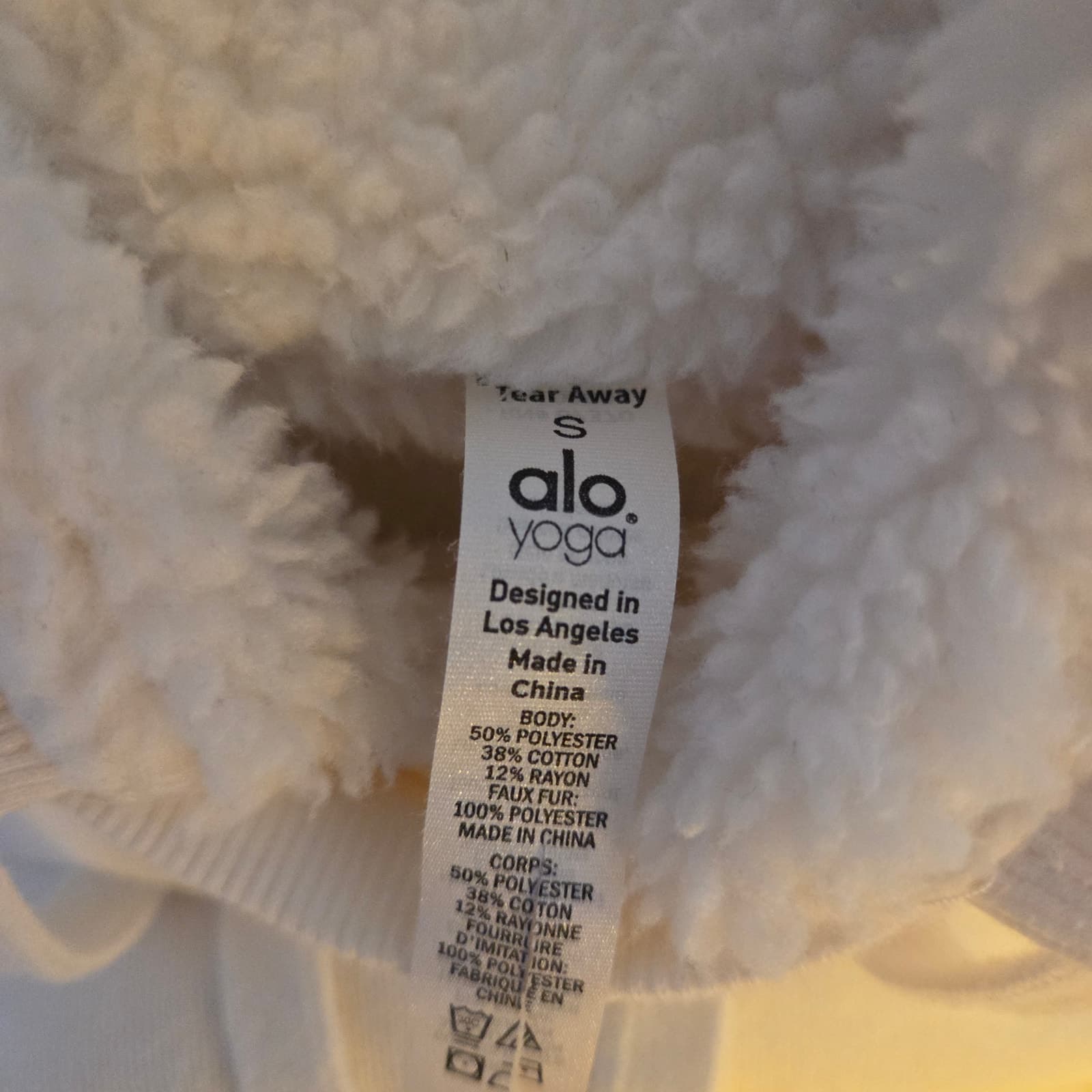 Alo Yoga Frost Faux Shearling Hoodie - Cream - Small - Thumbnail 10