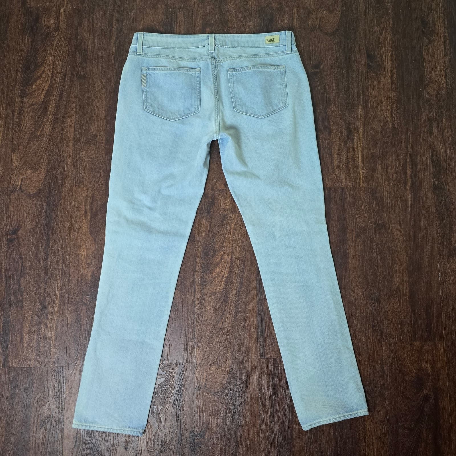 Paige Jimmy Jimmy Skinny Slim Boyfriend Light Wash High Rise Distressed Jeans - Thumbnail 7