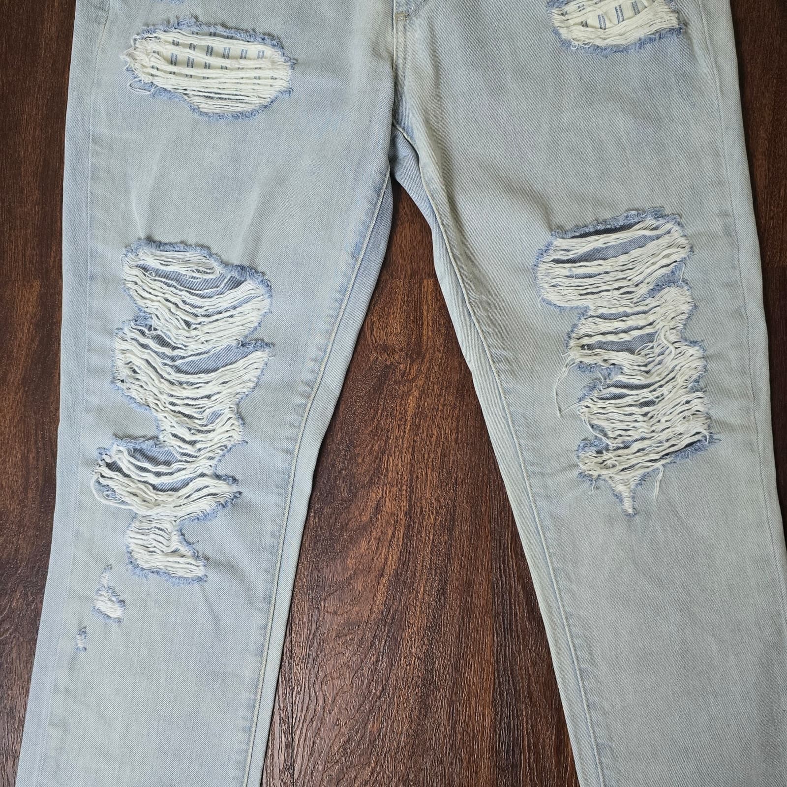 Paige Jimmy Jimmy Skinny Slim Boyfriend Light Wash High Rise Distressed Jeans - Thumbnail 6