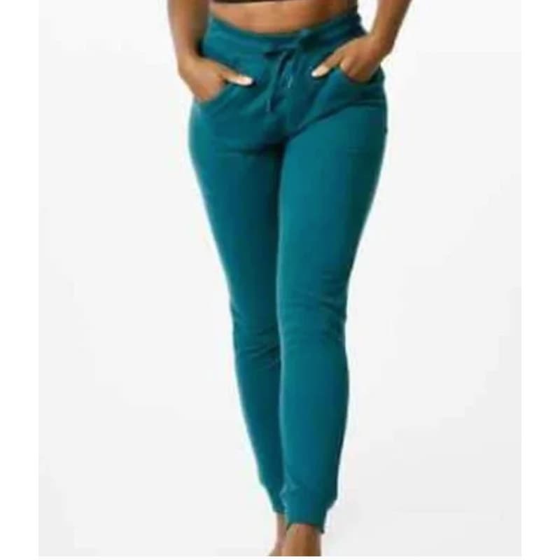 ZYIA Active Sleepover Sweats Joggers in Emerald Teal Blue, Small - Image 1
