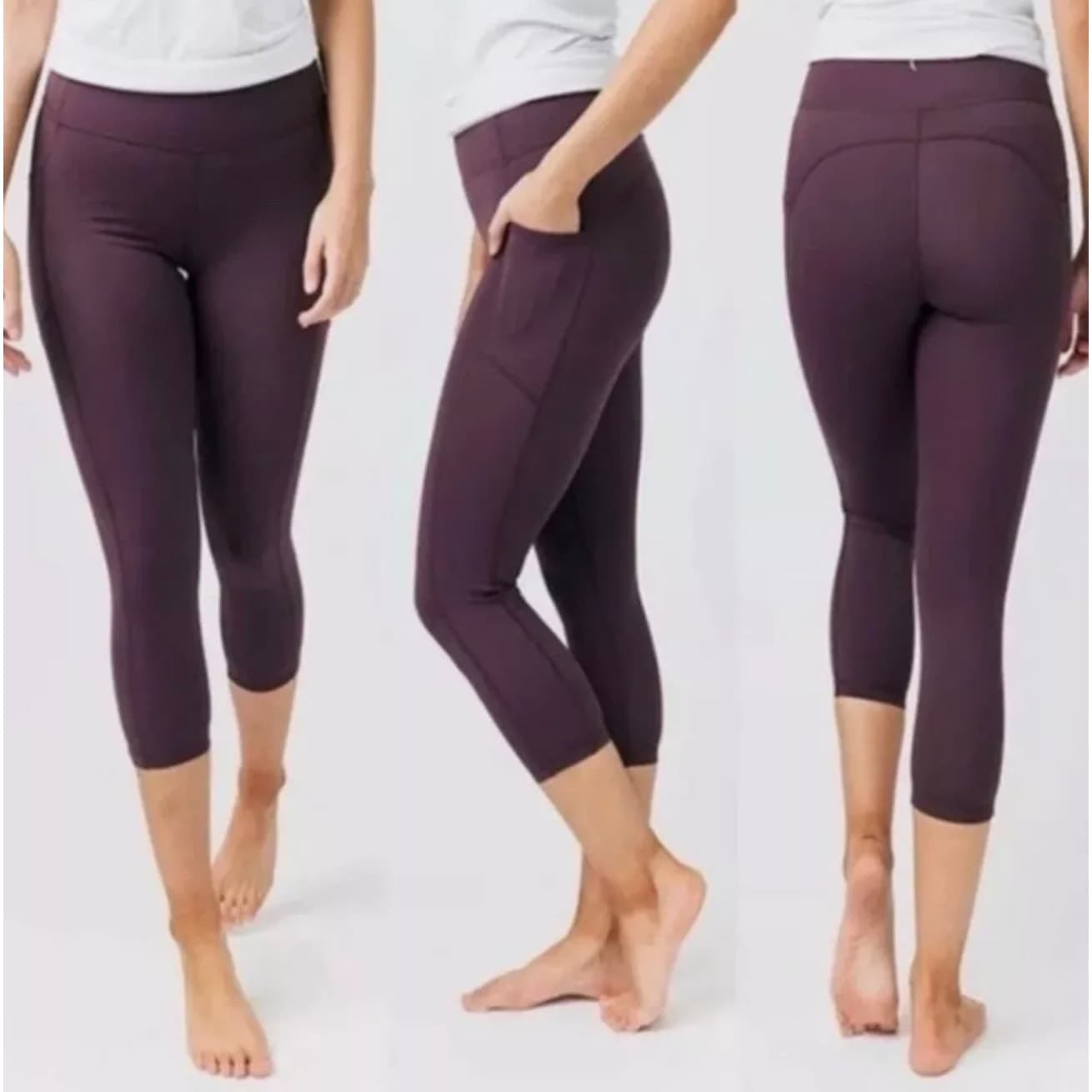ZYIA ACTIVE Wine Brilliant Pocket Hi-Rise Capri Leggings 20” NWT Size 2 - Image 1