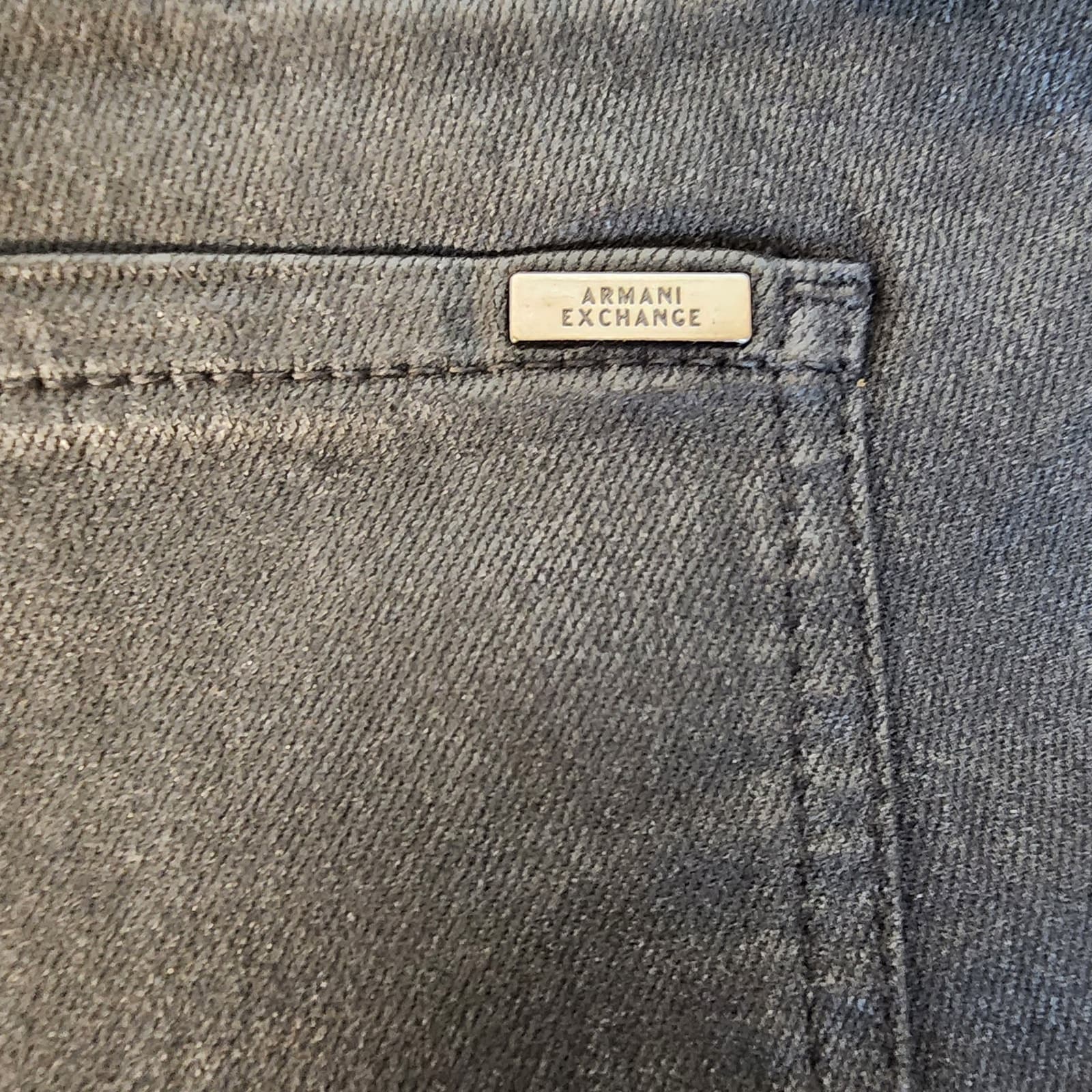 Armani Exchange J01 Mid-Rise Super Skinny Black Coated Jeans, Size 26 - Thumbnail 9