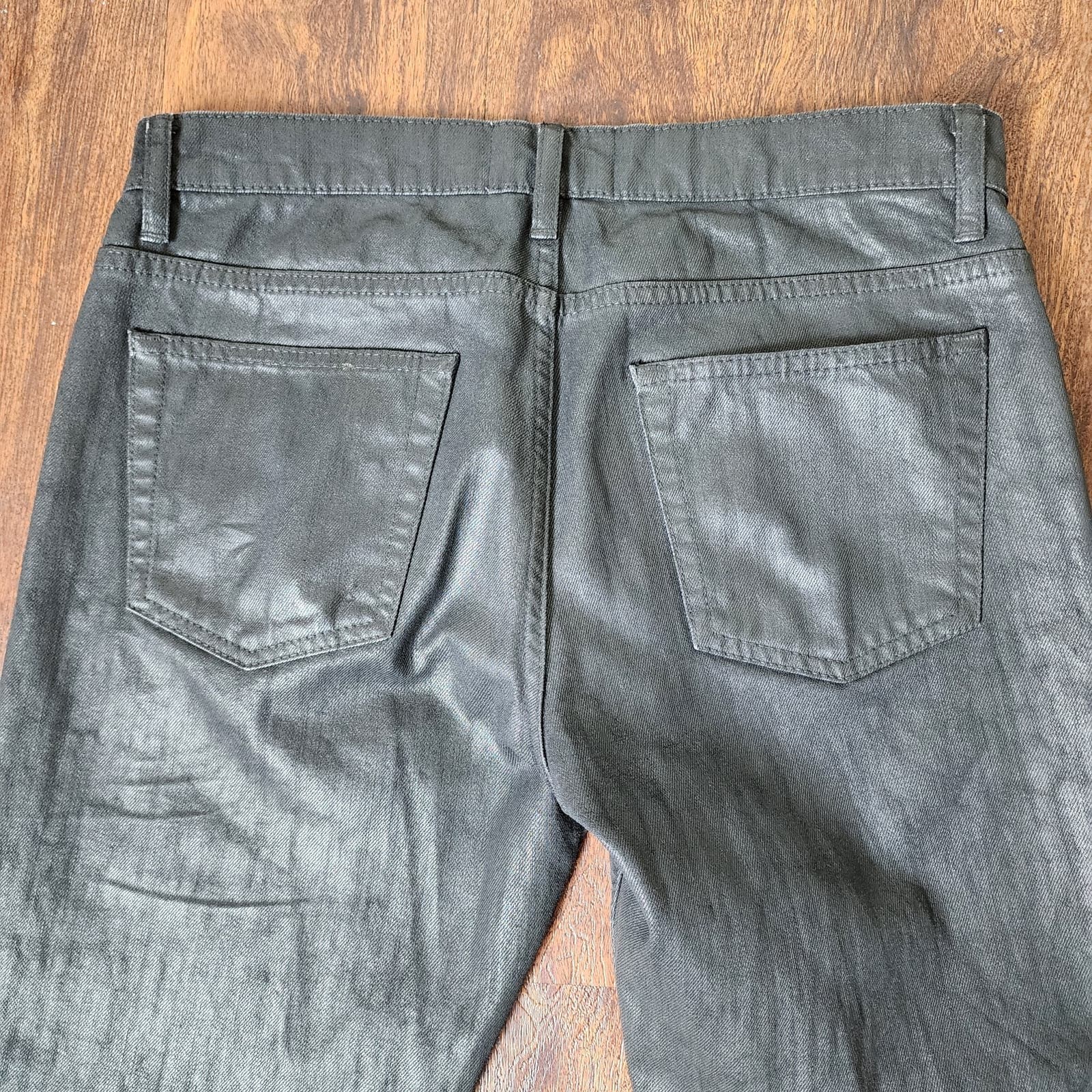 Sandro Paris Men's Droit Black Coated Slim Straight Leg Jeans Button Fly 30x30 - Thumbnail 8