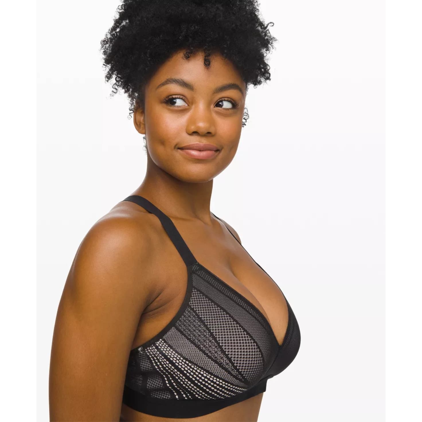 Lululemon Awake to Lace Bra in Black / Barely Beige 34B - Image 1