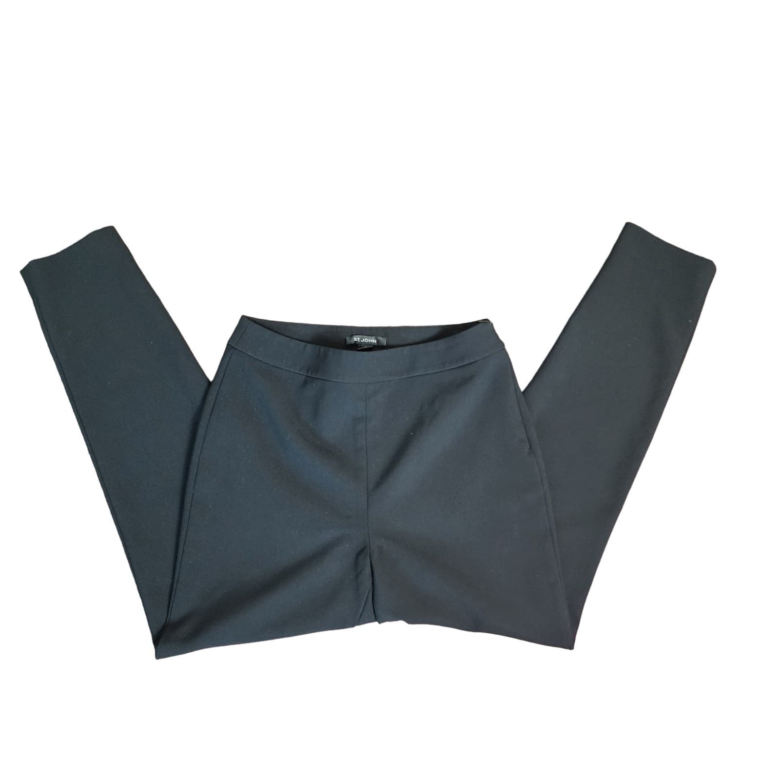 St. John Black Dress Pants with Zipper at Ankle, Size 4, Made in USA, Designer - Thumbnail 8