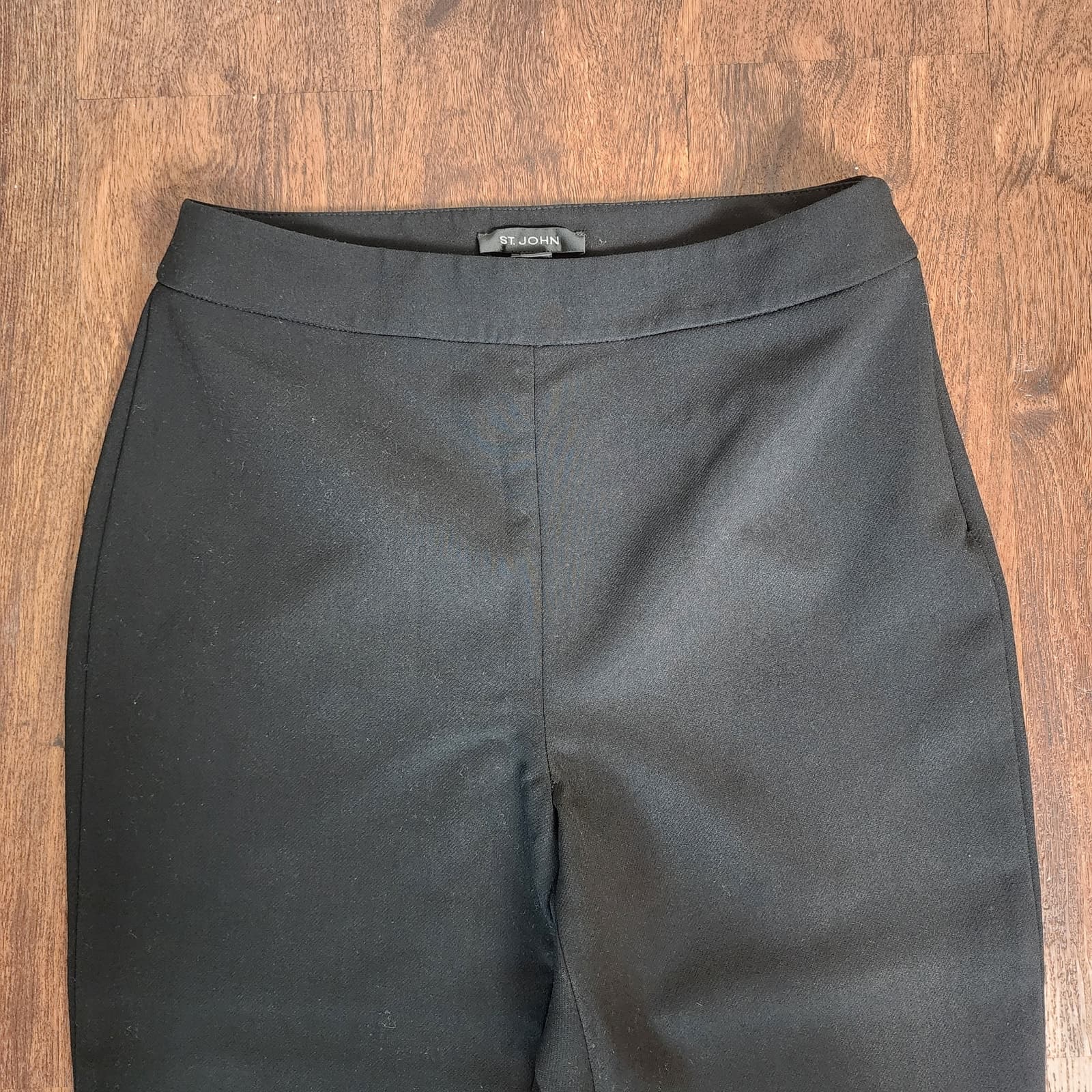 St. John Black Dress Pants with Zipper at Ankle, Size 4, Made in USA, Designer - Thumbnail 2