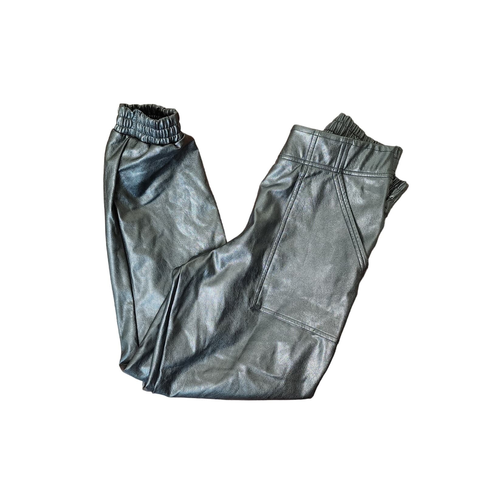 SPANX Faux Leather Leather-Like Jogger Joggers Pants, Size Small - Thumbnail 7