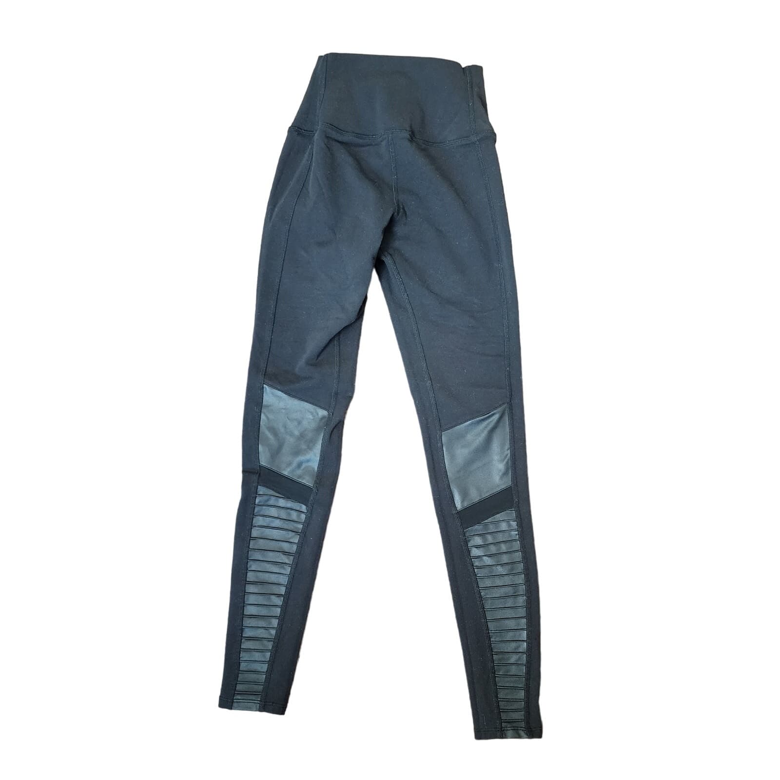 Alo Yoga High-Waist Mesh Black Moto Leggings, XS - Thumbnail 4