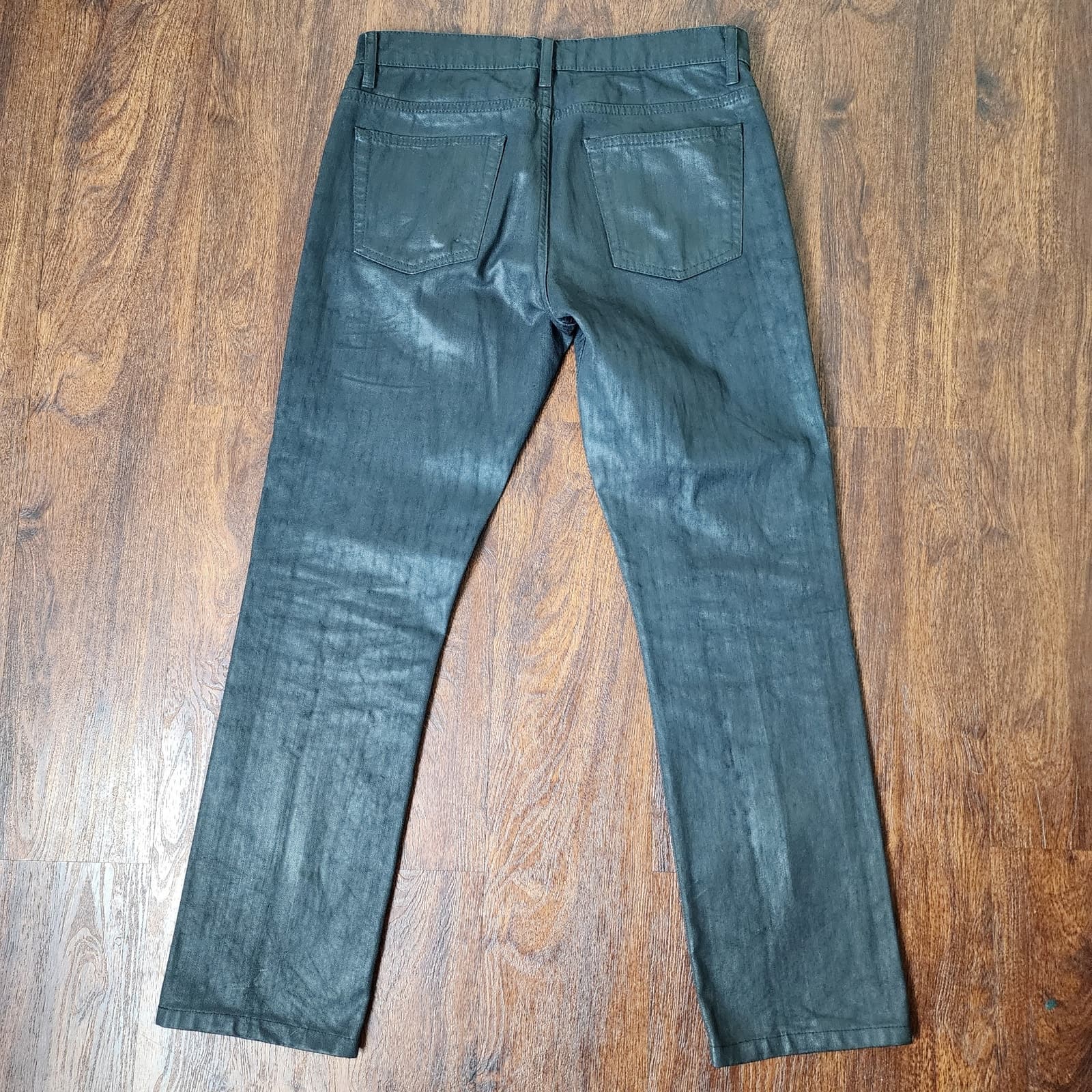 Sandro Paris Men's Droit Black Coated Slim Straight Leg Jeans Button Fly 30x30 - Thumbnail 7