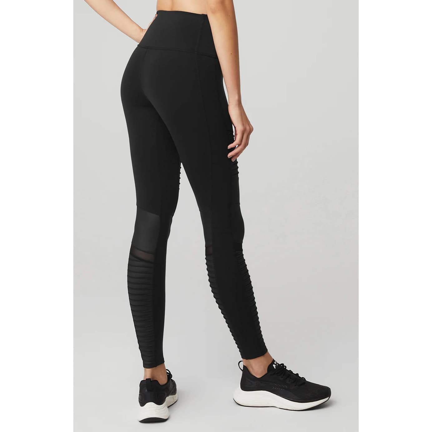 Alo Yoga High-Waist Mesh Black Moto Leggings, XS - Thumbnail 2