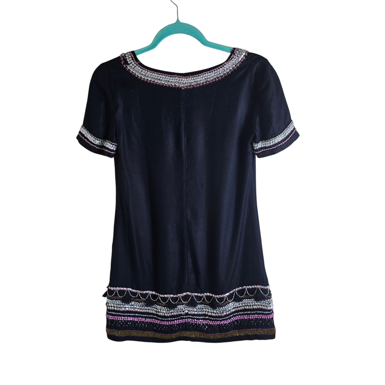 Anthropologie Maeve Stitched Beaded Catriona Micro Mini Dress, 00P NWOT - Thumbnail 2