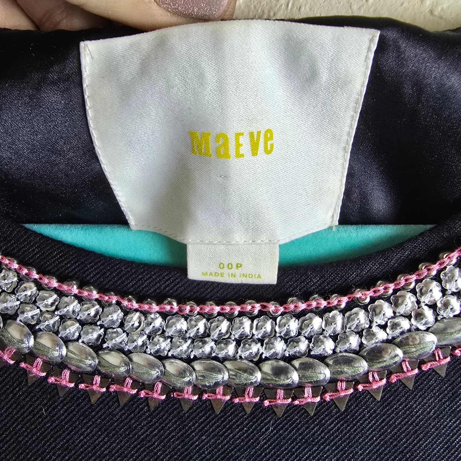 Anthropologie Maeve Stitched Beaded Catriona Micro Mini Dress, 00P NWOT - Thumbnail 9