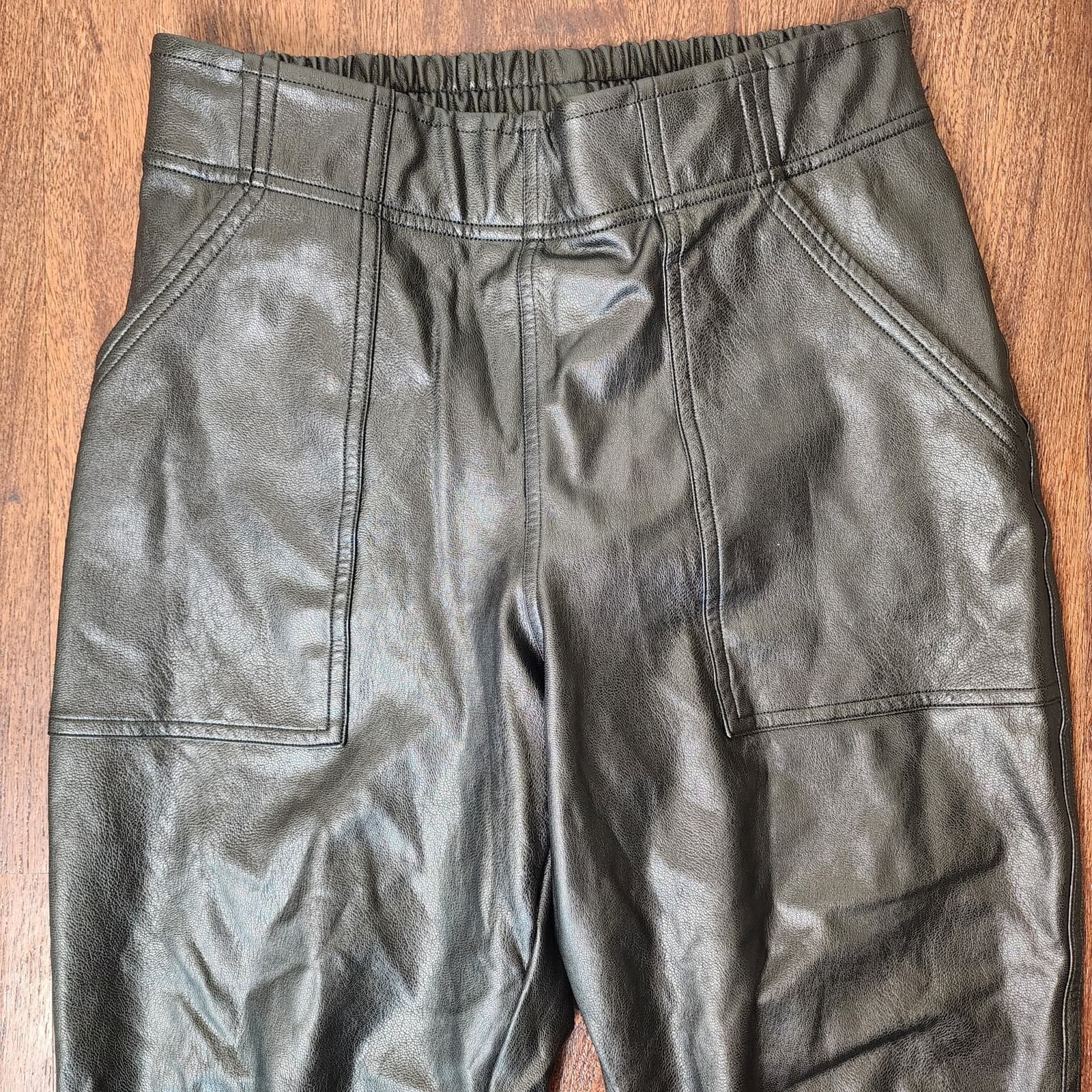 SPANX Faux Leather Leather-Like Jogger Joggers Pants, Size Small - Thumbnail 10