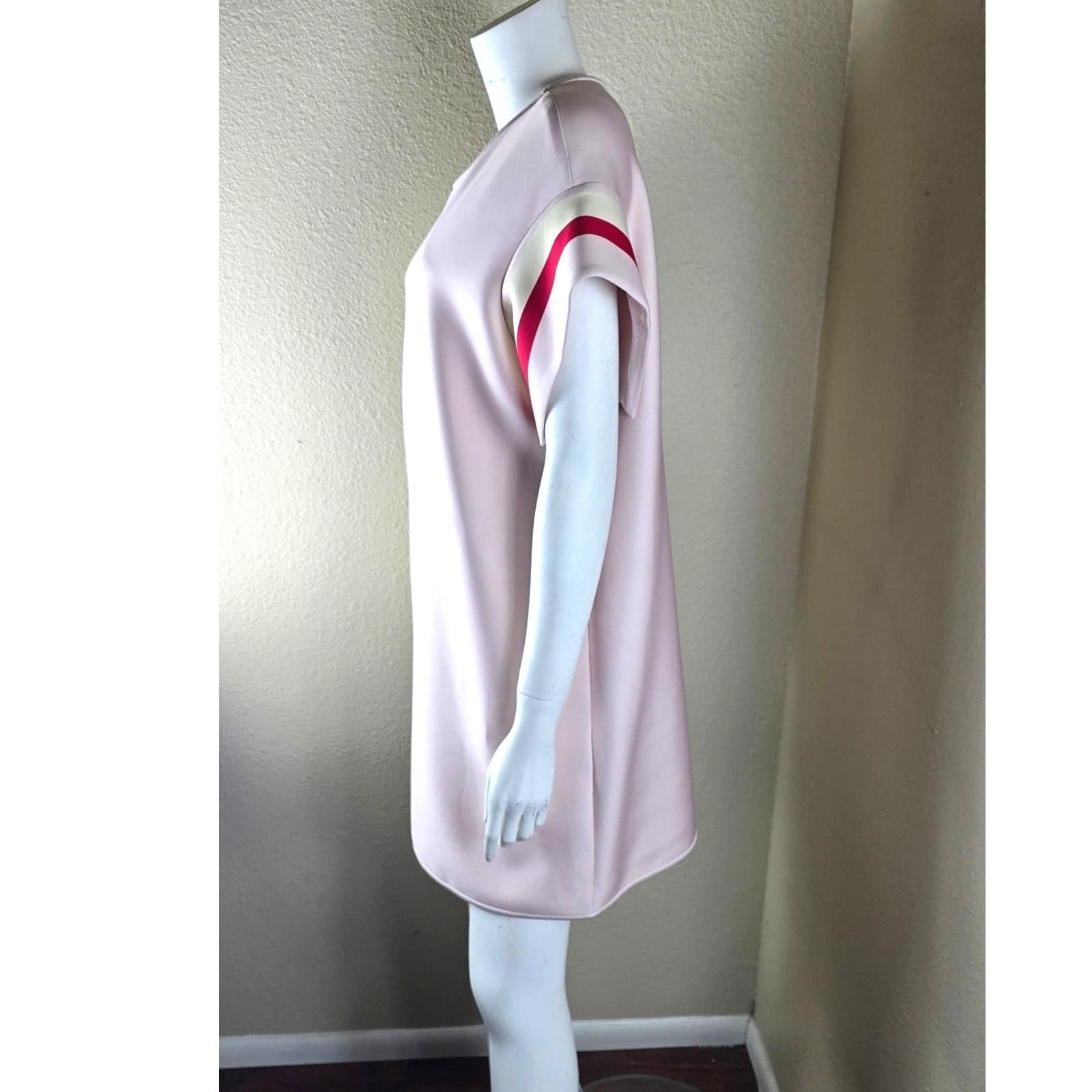 Cynthia Rowley Light Pink T-Shirt Banded Mini Dress Split Sleeves, Large - Thumbnail 4