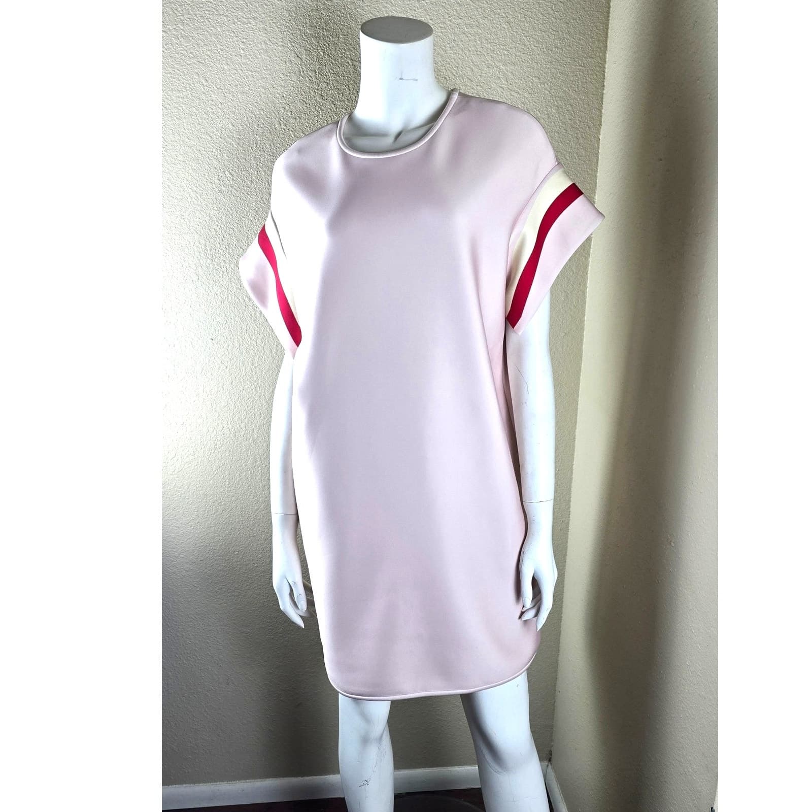 Cynthia Rowley Light Pink T-Shirt Banded Mini Dress Split Sleeves, Large - Image 1