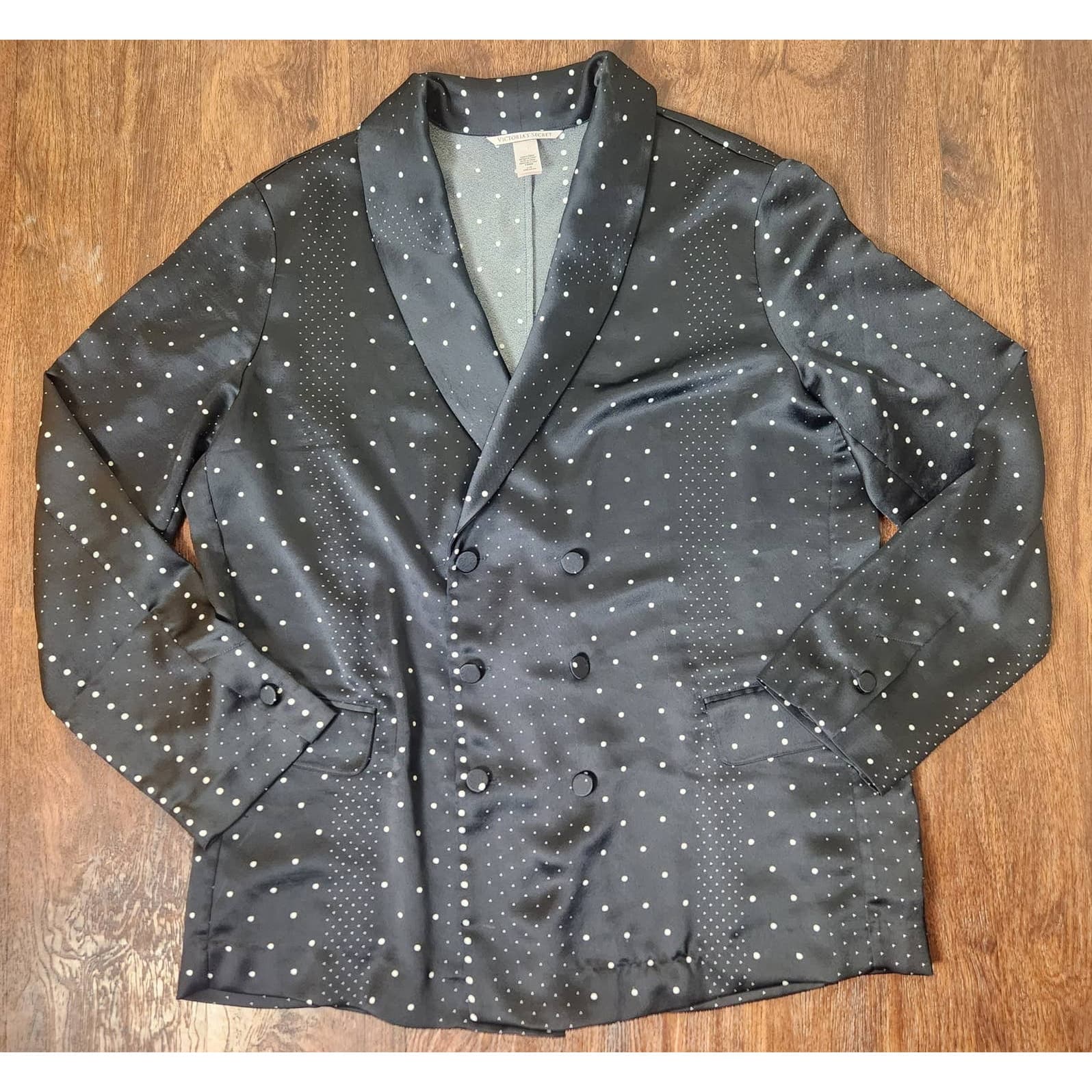 Victoria's Secret Jacquard Satin Blazer and Matching Pants Sleepwear Pajamas L - Thumbnail 4