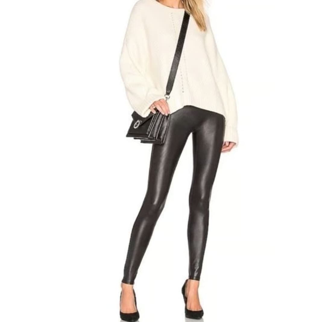 SPANX Faux Leather Leather-Like Vegan Leather Leggings, Small - Thumbnail 2