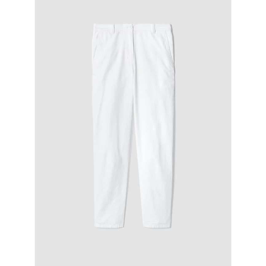 Eileen Fisher Organic Cotton Hemp Tapered Ankle Pants, White, 6P - Thumbnail 4