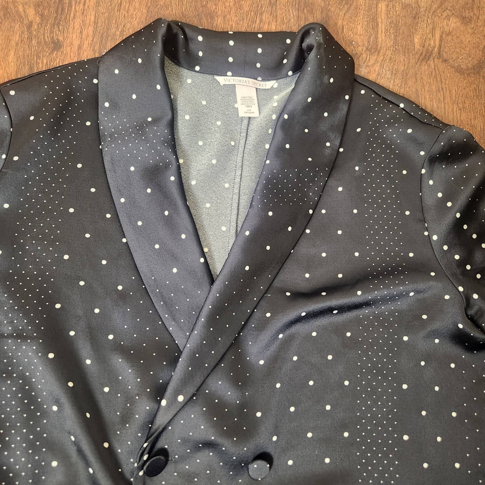 Victoria's Secret Jacquard Satin Blazer and Matching Pants Sleepwear Pajamas L - Thumbnail 6