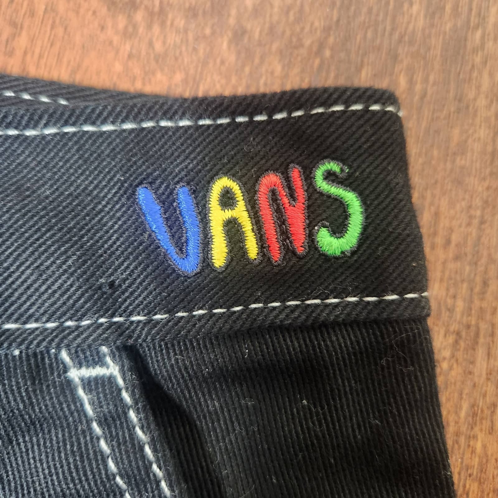 VANS Black Y2K Skirt with Contrast Stitching Patches Front Zipper, Small - Thumbnail 3