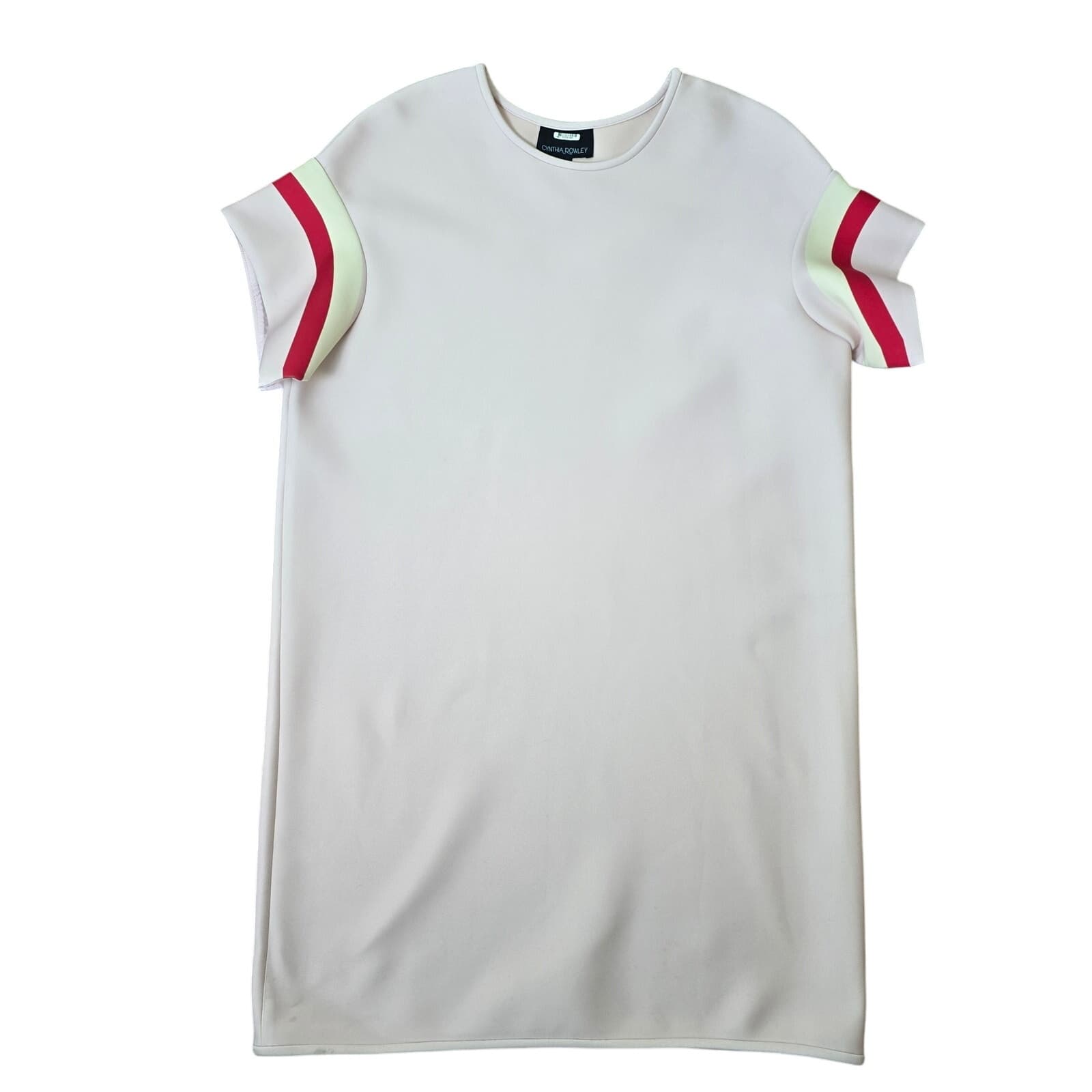 Cynthia Rowley Light Pink T-Shirt Banded Mini Dress Split Sleeves, Large - Thumbnail 3