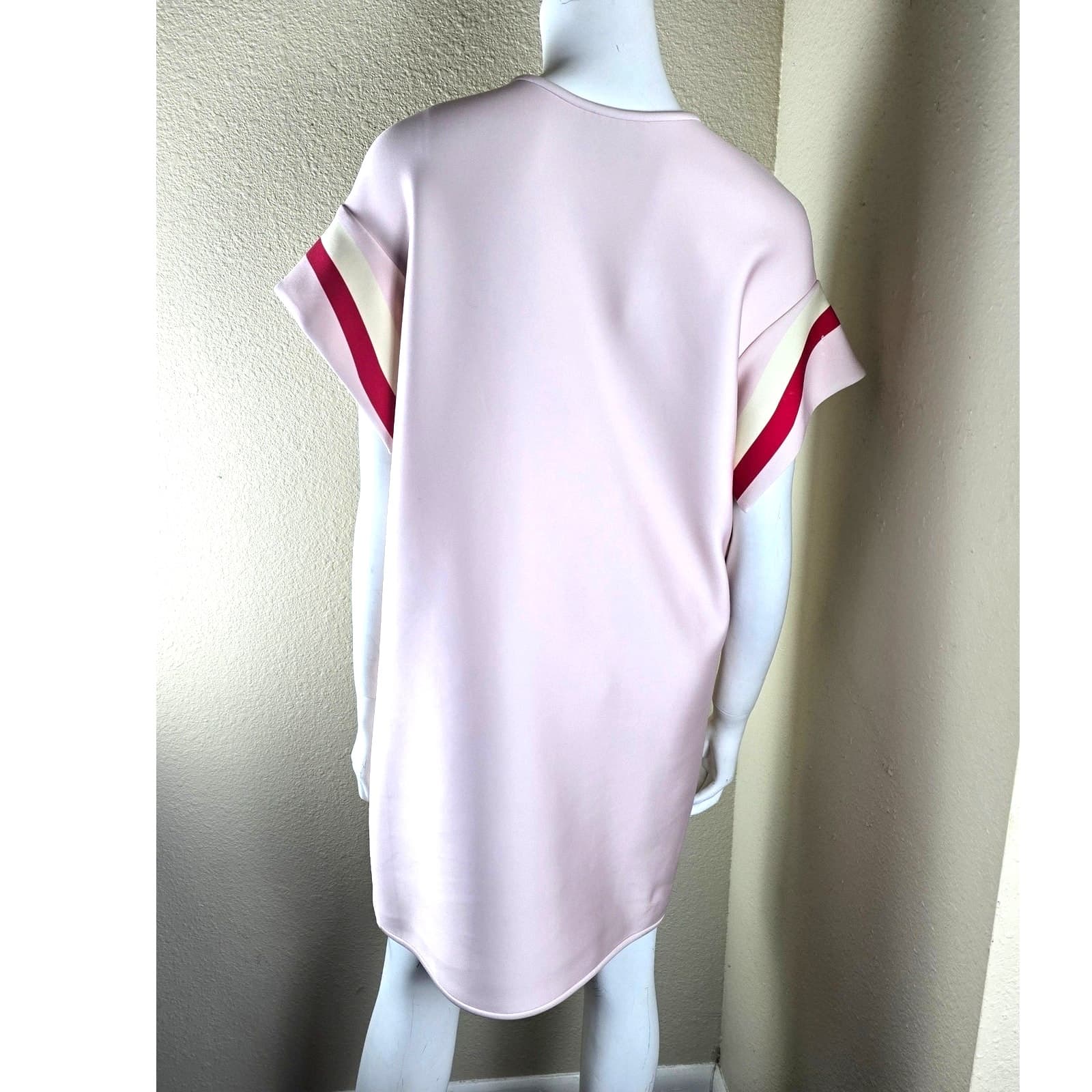 Cynthia Rowley Light Pink T-Shirt Banded Mini Dress Split Sleeves, Large - Thumbnail 5