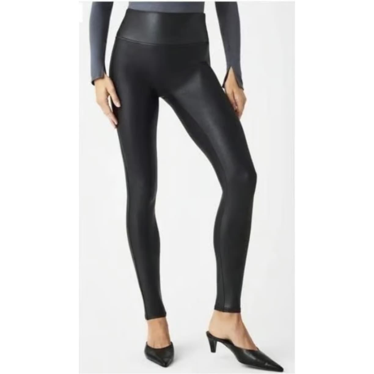 SPANX Faux Leather Leather-Like Vegan Leather Leggings, Small - Thumbnail 3
