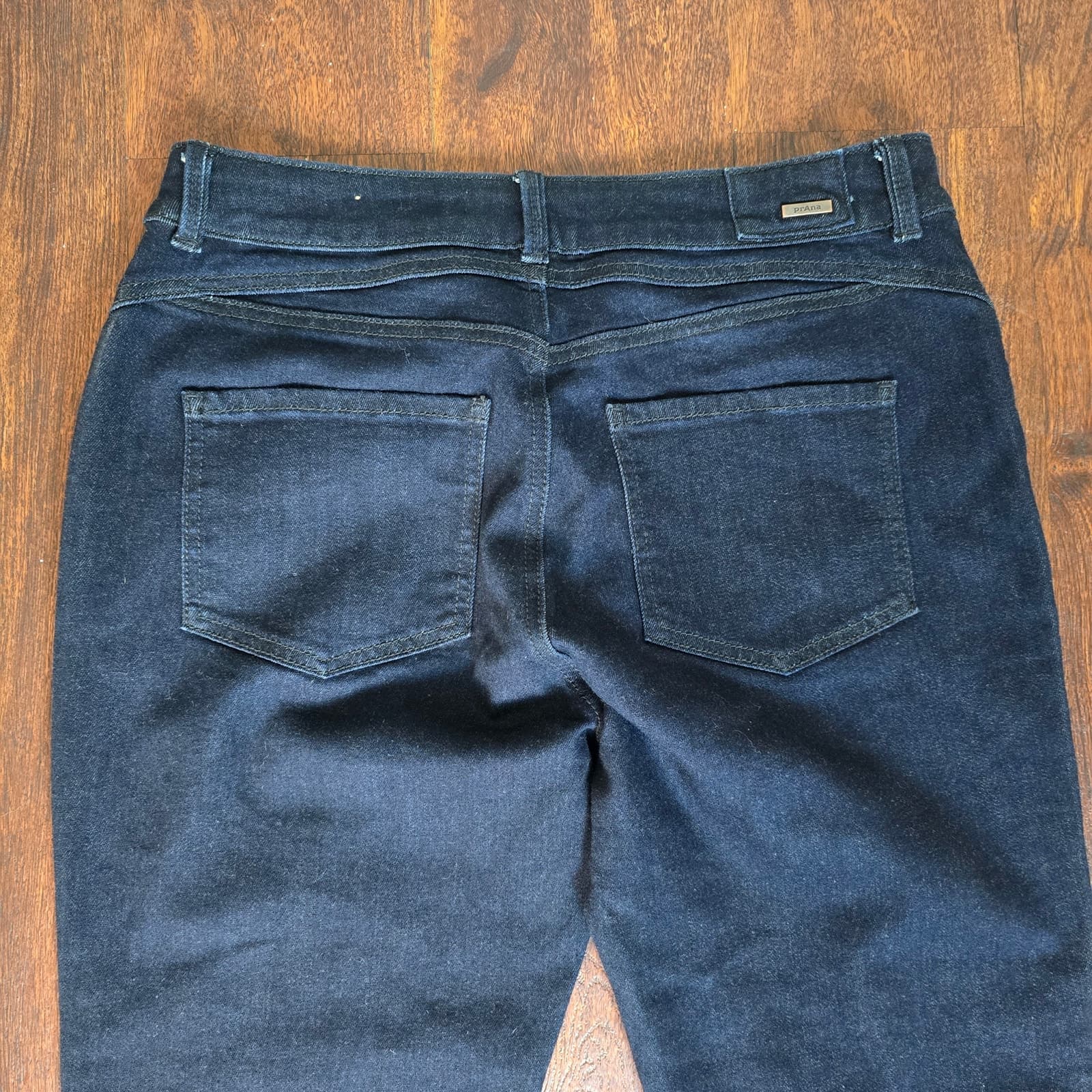 prAna Buxton Slim Boyfriend High Rise Dark Wash Button Fly Jeans Organic Cotton - Thumbnail 6