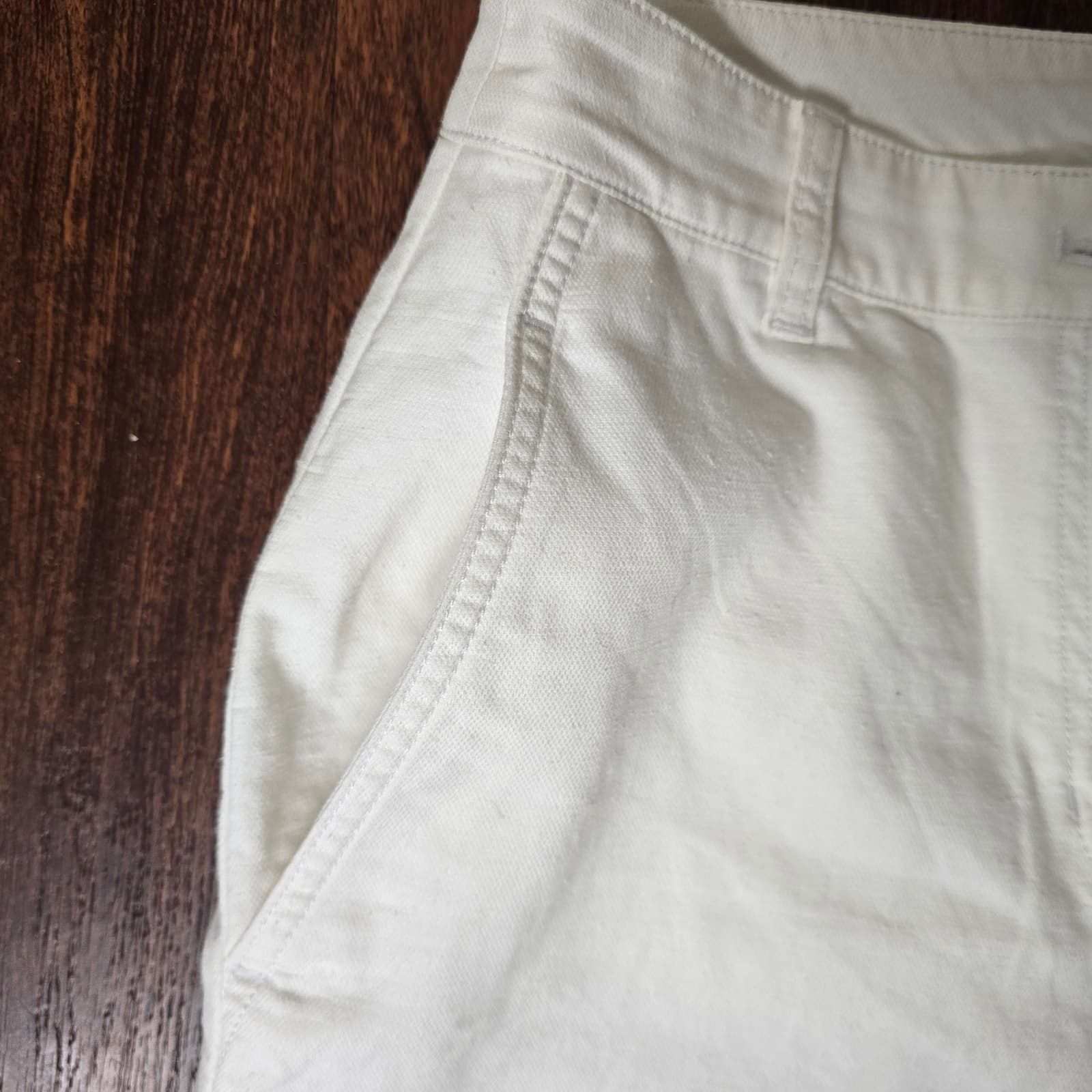 Eileen Fisher Organic Cotton Hemp Tapered Ankle Pants, White, 6P - Thumbnail 7